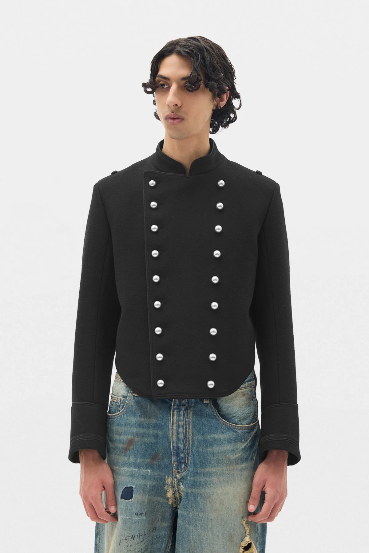 Noa Double Breasted Cropped Marsina Jacket - 1