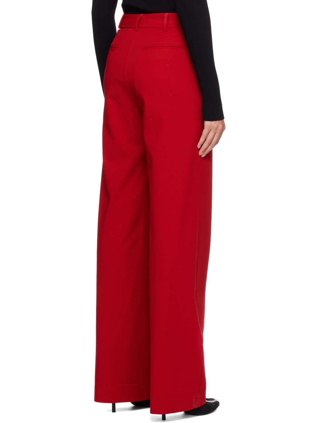 Red Cutout Trousers - 3