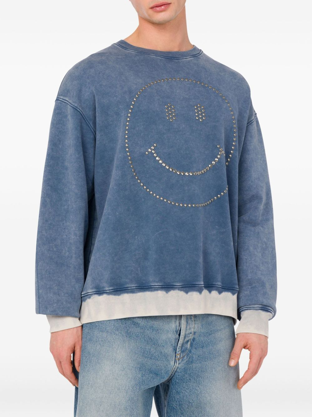 smiley face-studded sweatshirt - 3