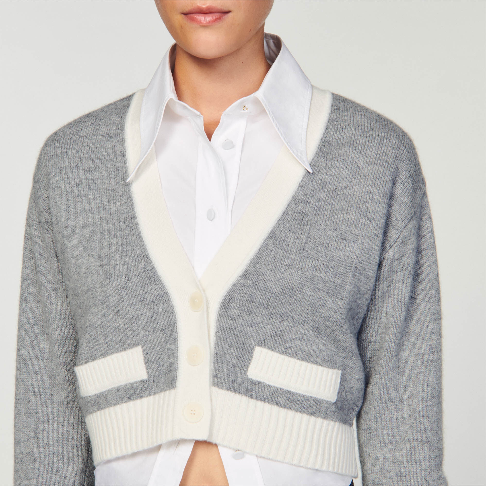 CROPPED KNITTED CARDIGAN - 4