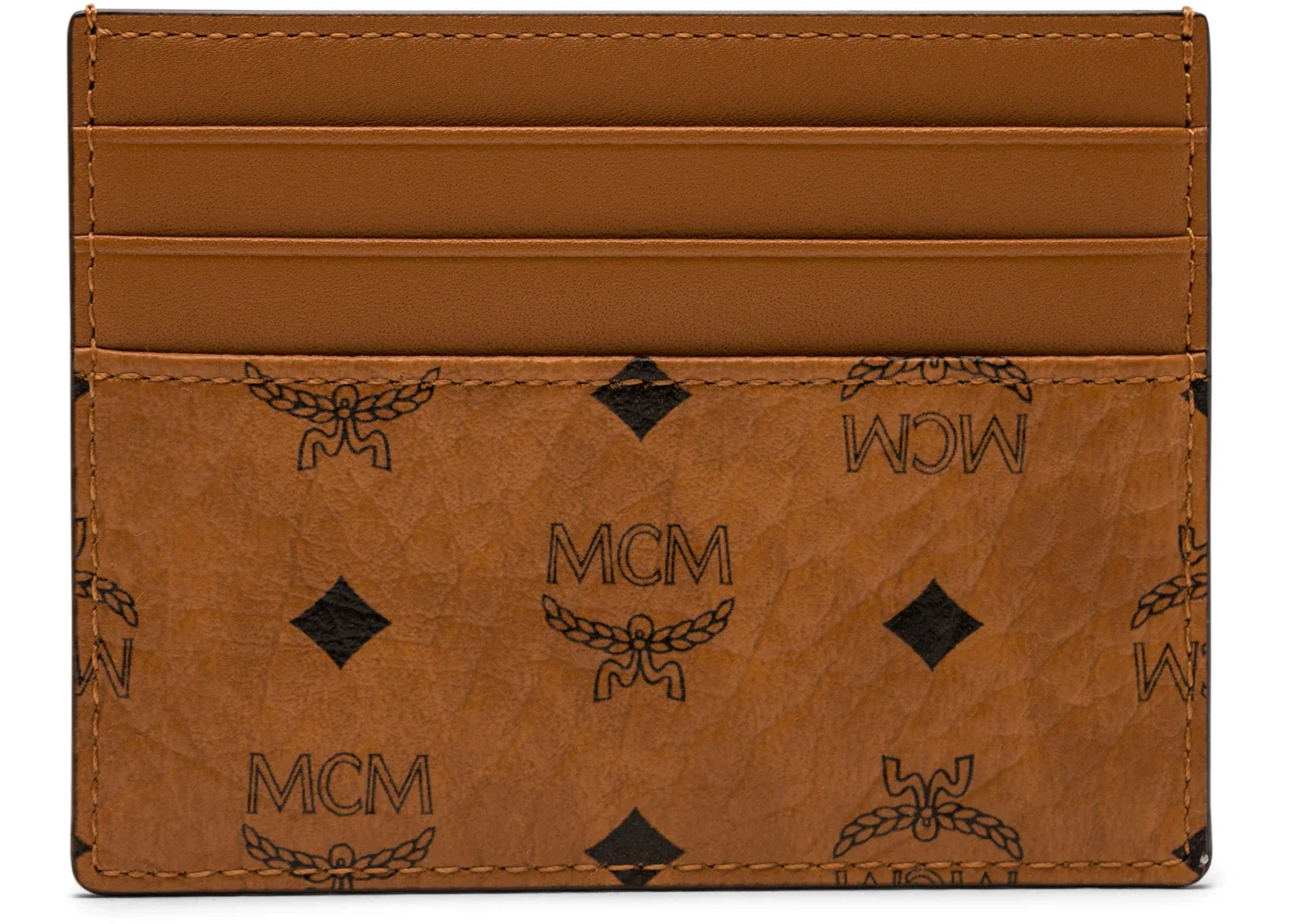 MCM Money Clip Card Case Visetos Mini Cognac - 1