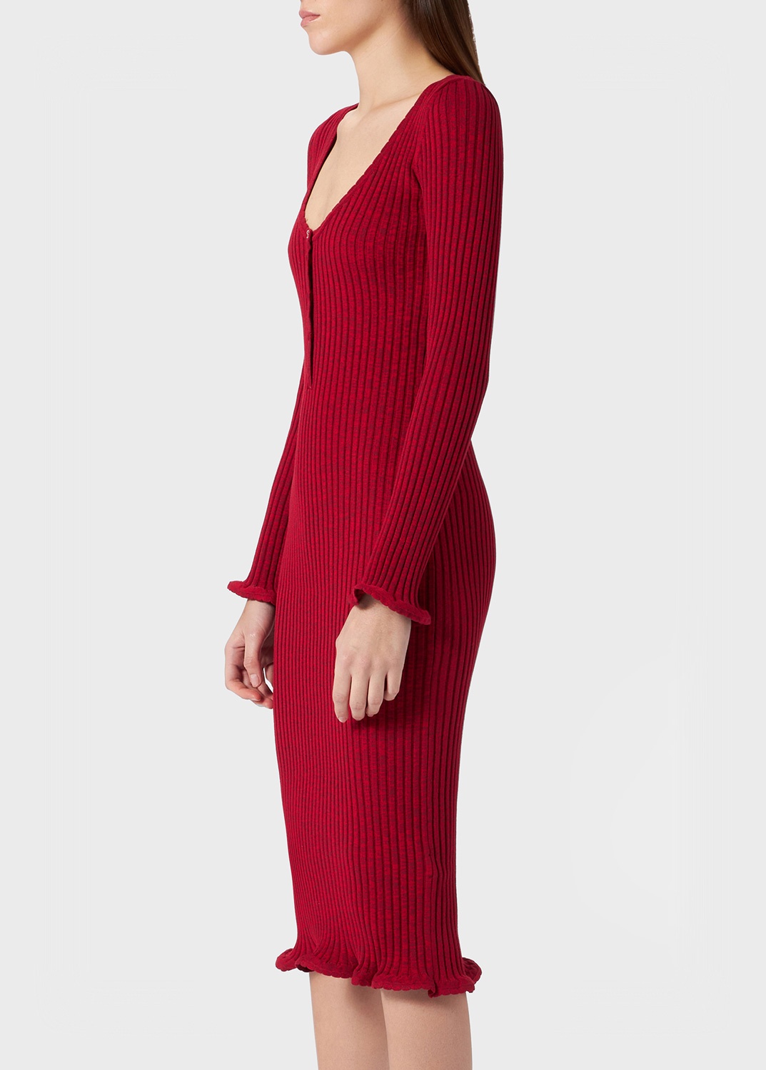 RIBBED KNIT MIDI DRESS - 5