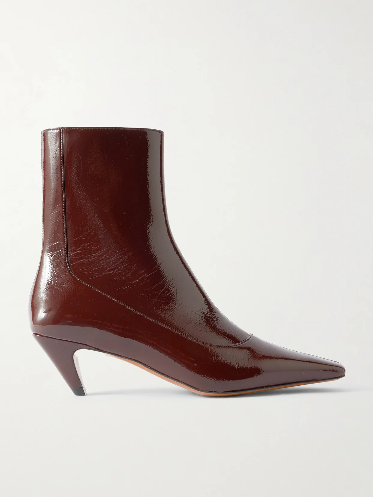 Spur Glossed Ankle Boots - 1