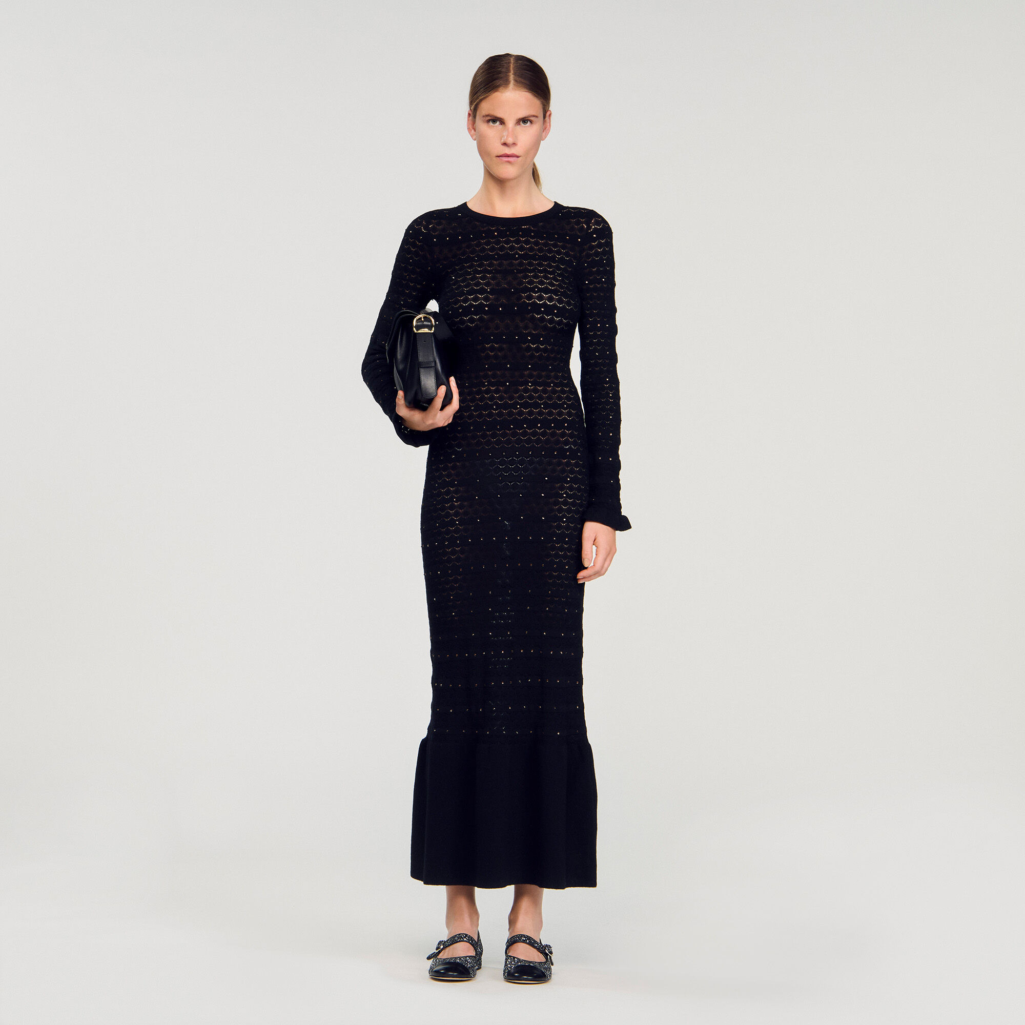 RHINESTONE KNIT MAXI DRESS - 1