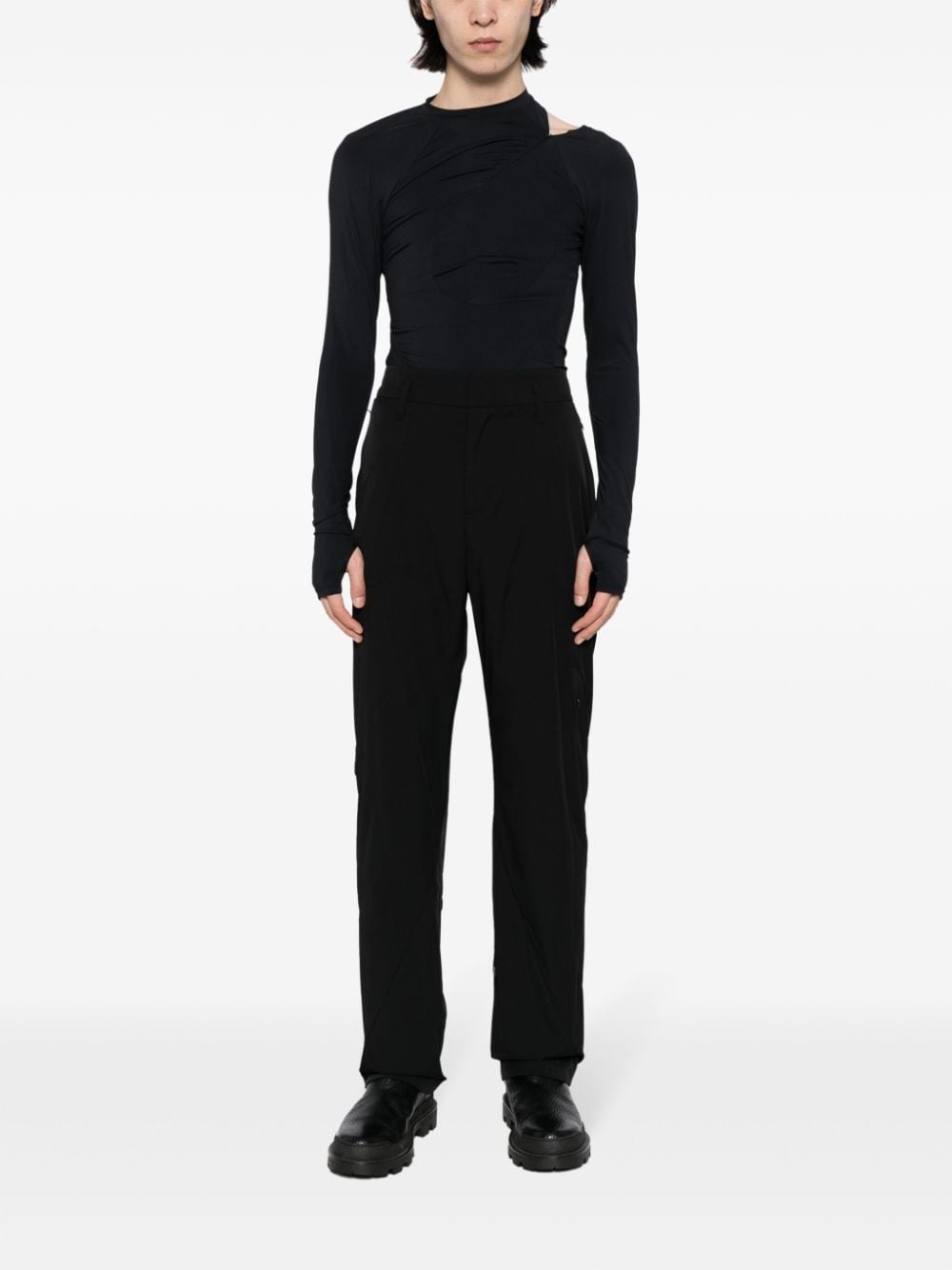 zip-detail high-waist trousers - 2