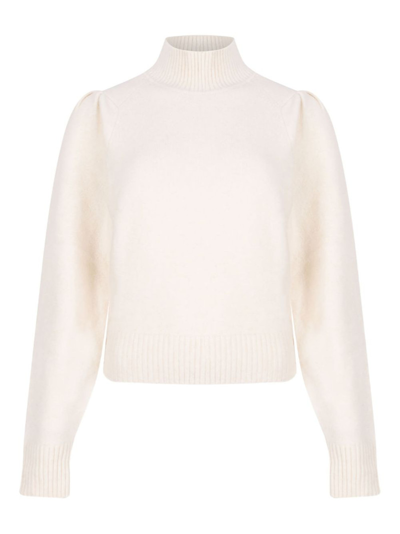high-neck puff-sleeve sweater 1