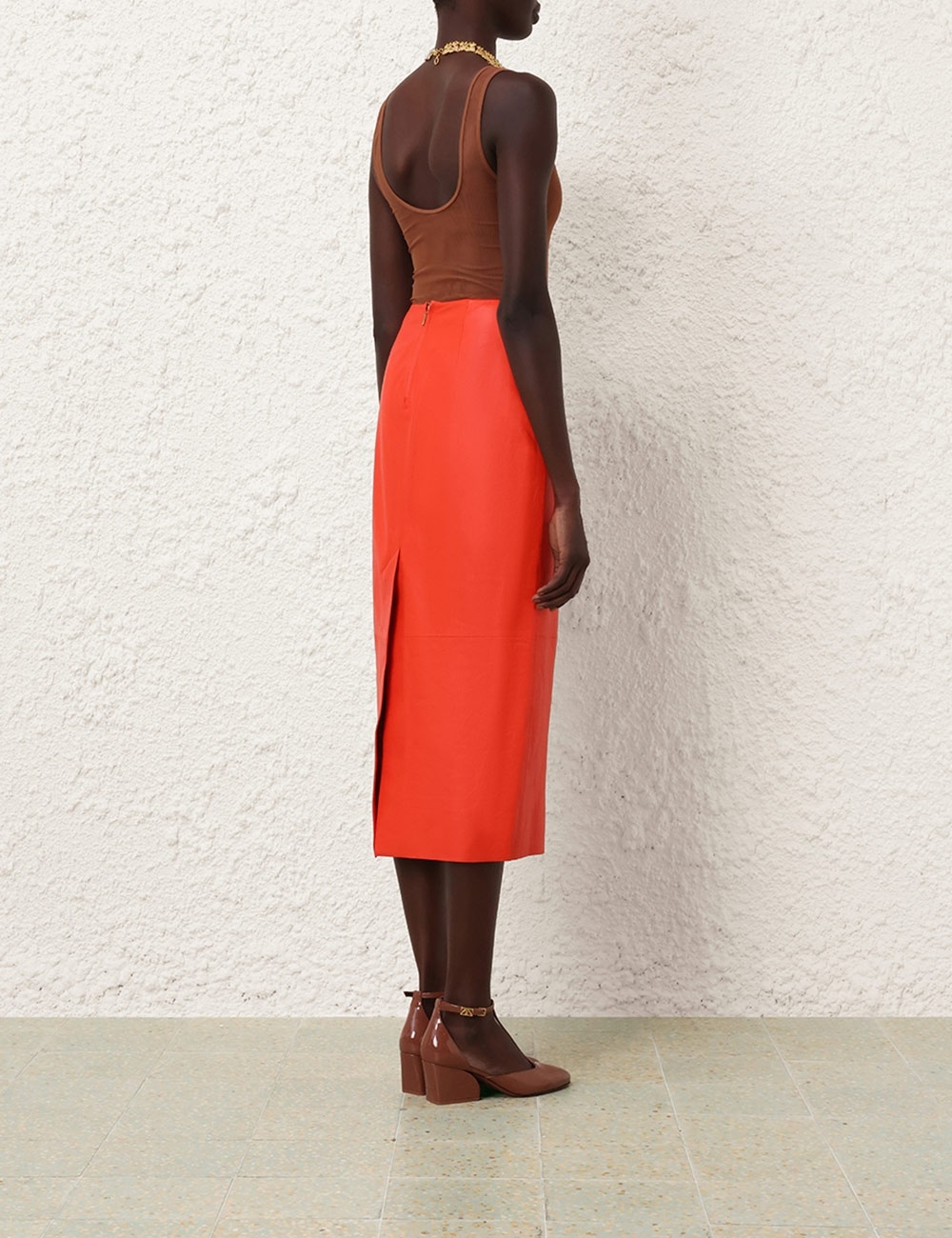 TRANQUILLITY LEATHER SKIRT - 4