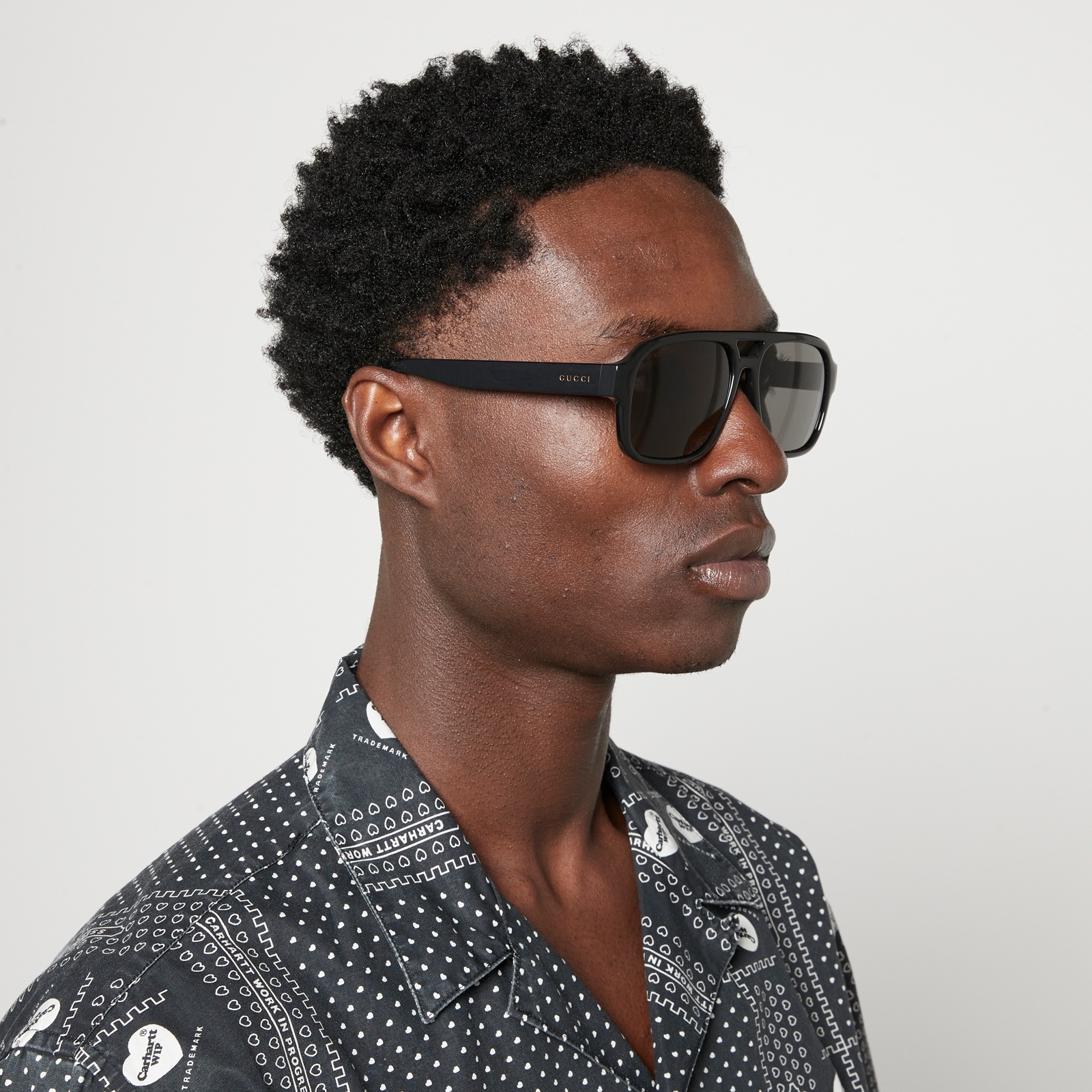 Gucci Minimal Logo Acetate Aviator-Frame Sunglasses - 2