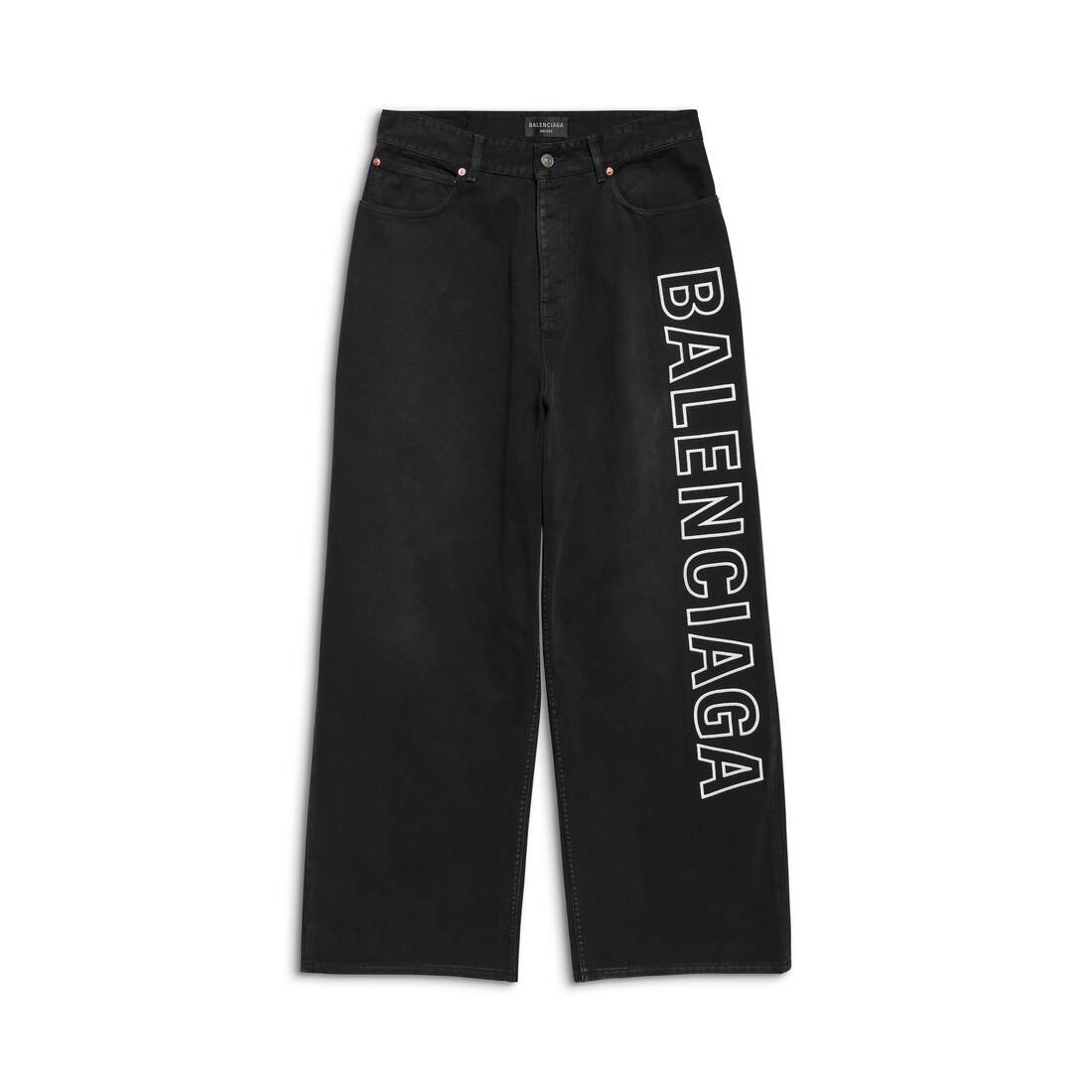 Outline Baggy Pants in Black - 1