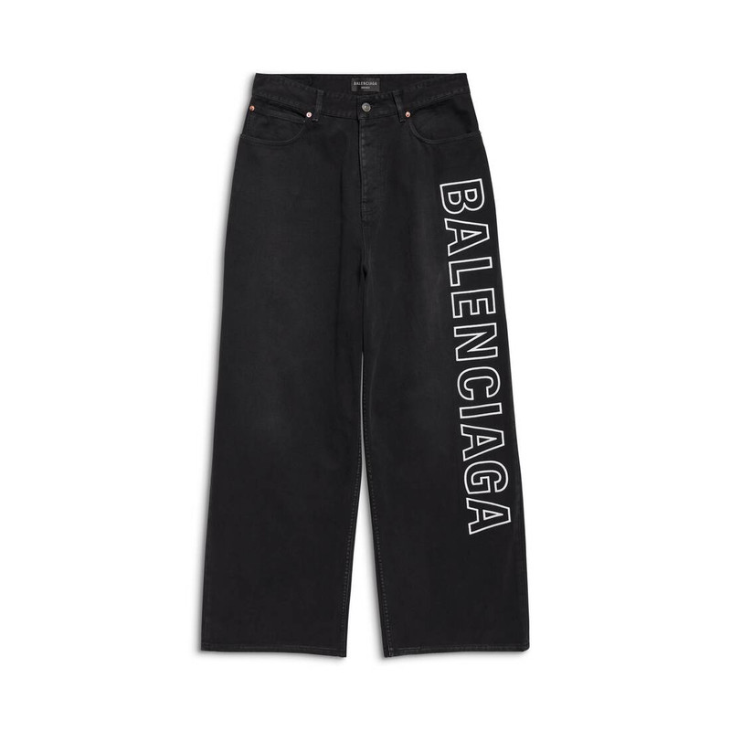 Outline Baggy Pants in Black 1