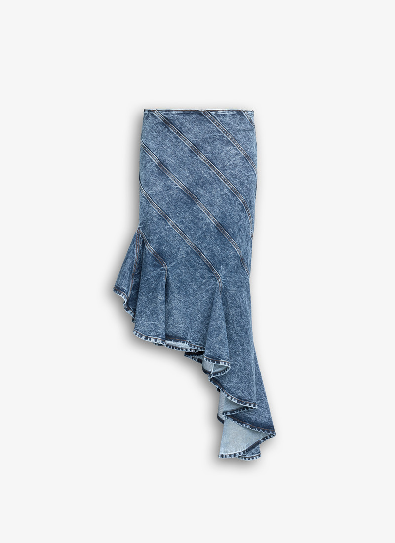 DENIM SPIRAL SKIRT - 1