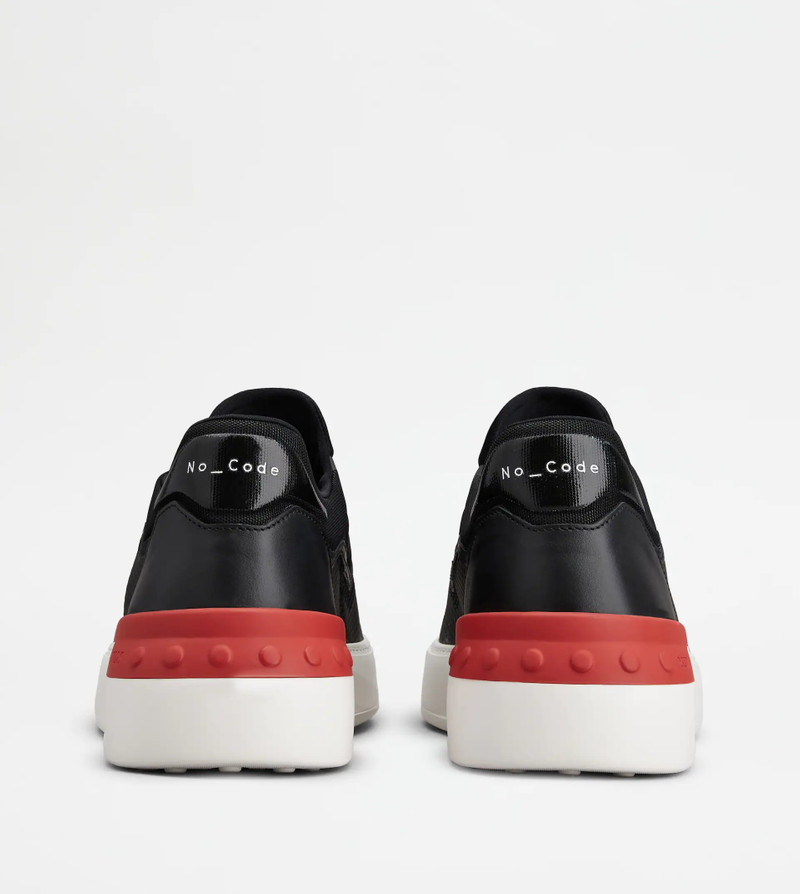 Tod's NO_CODE X SLIP-ON SHOES IN TECHNICAL FABRIC AND LEATHER - BROWN outlook