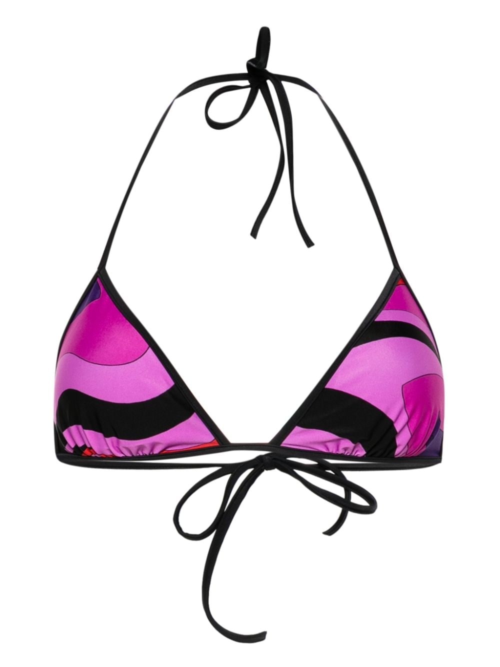 Marmo-print triangle bikini top - 1