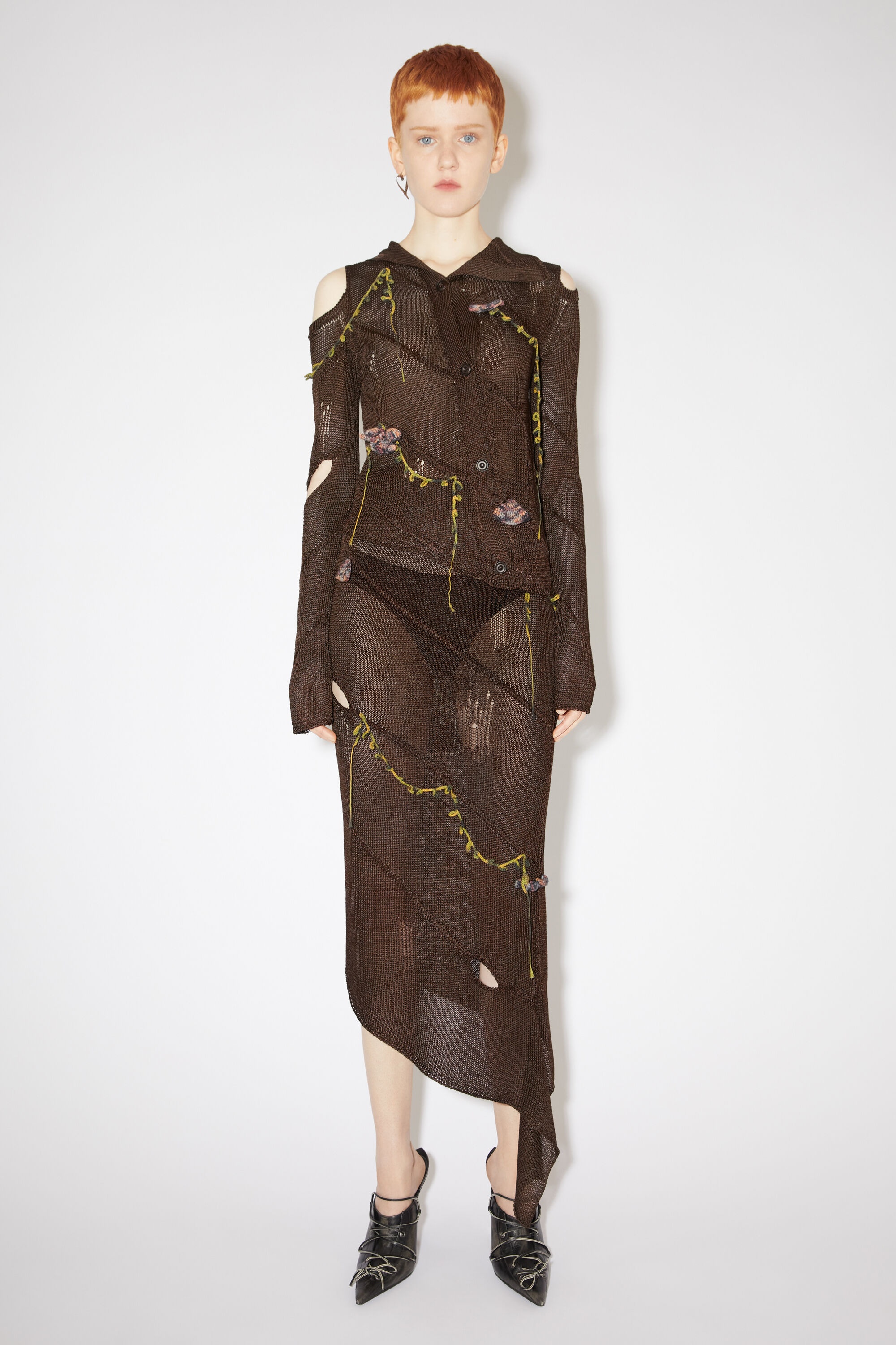 Crochet flower skirt - Chocolate brown - 2