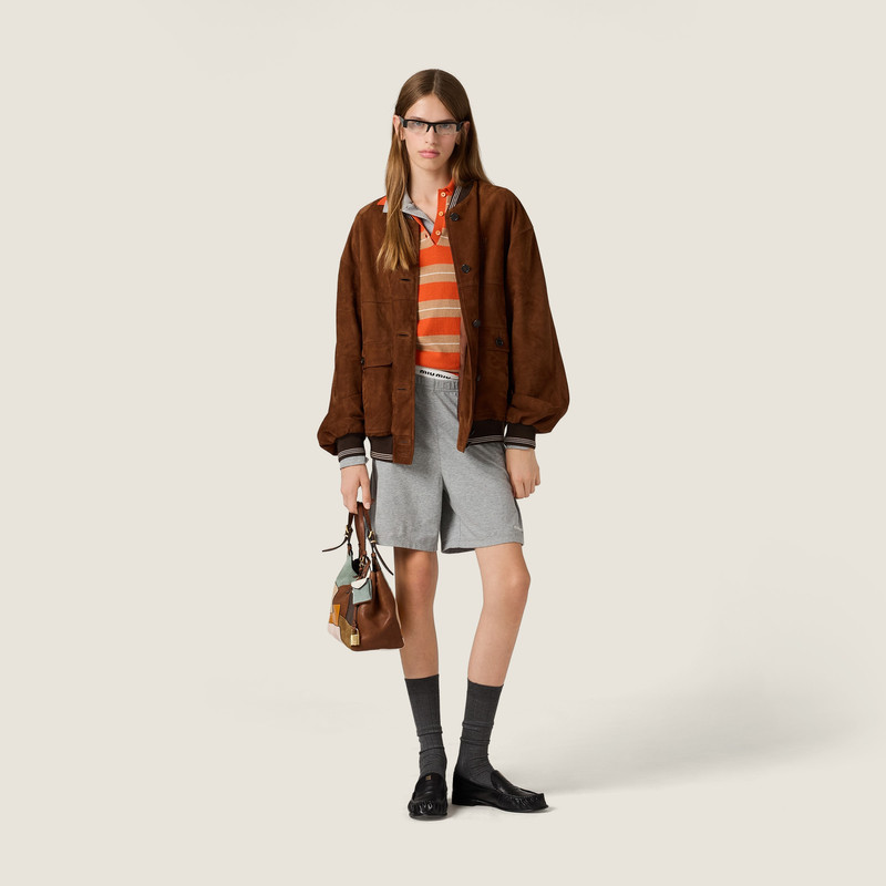 Miu Miu Suede blouson jacket outlook