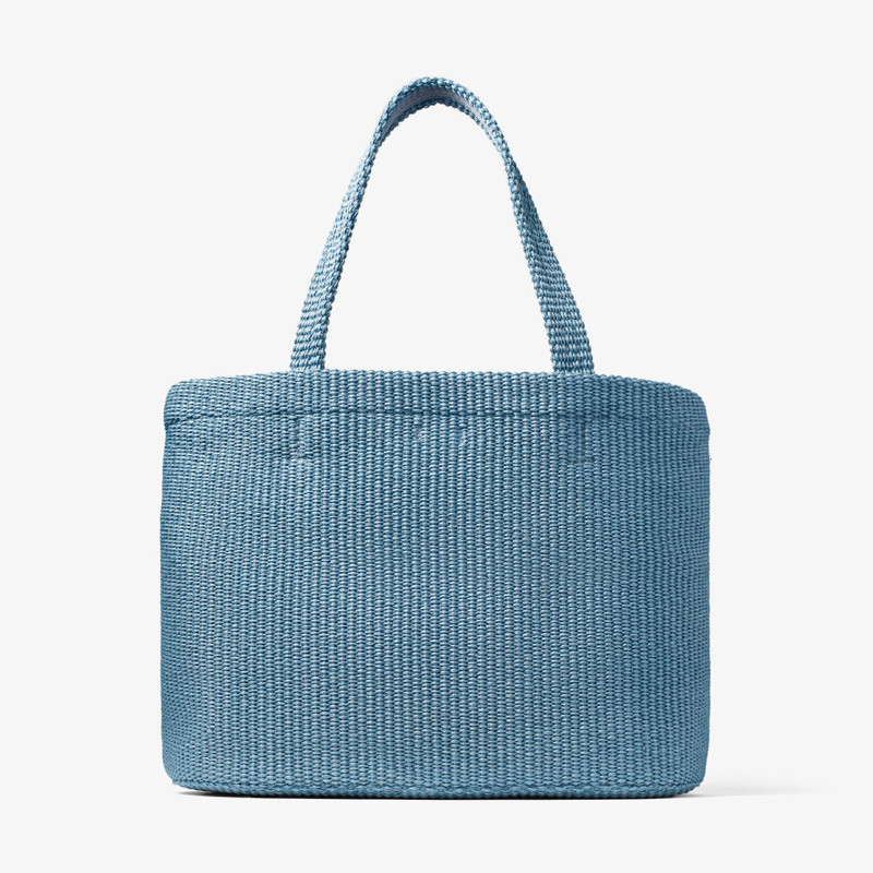 Beach Tote 
Smoky Blue Raffia Tote Bag with Jimmy Choo Embroidery 6