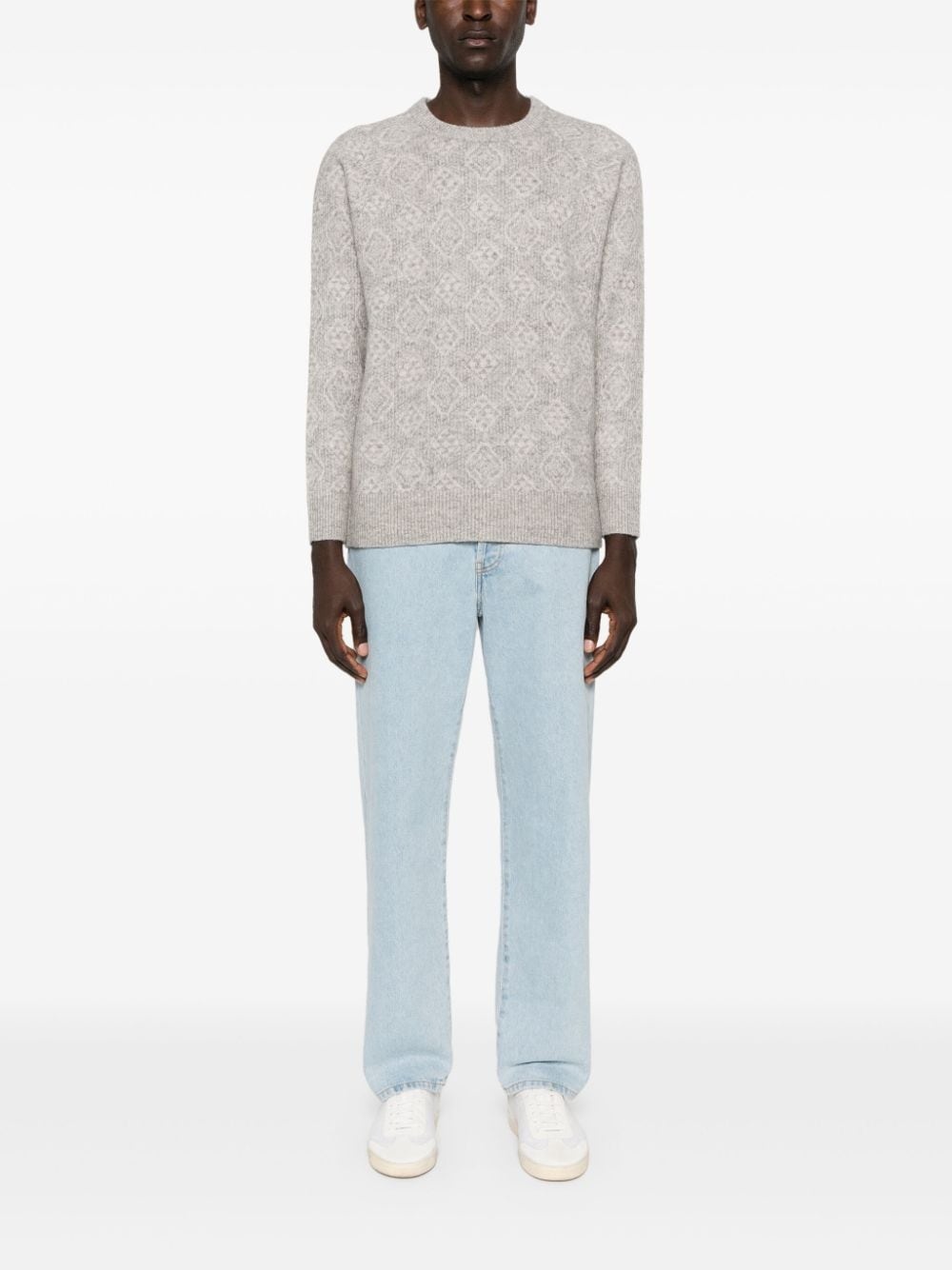brushed intarsia-knit jumper - 2