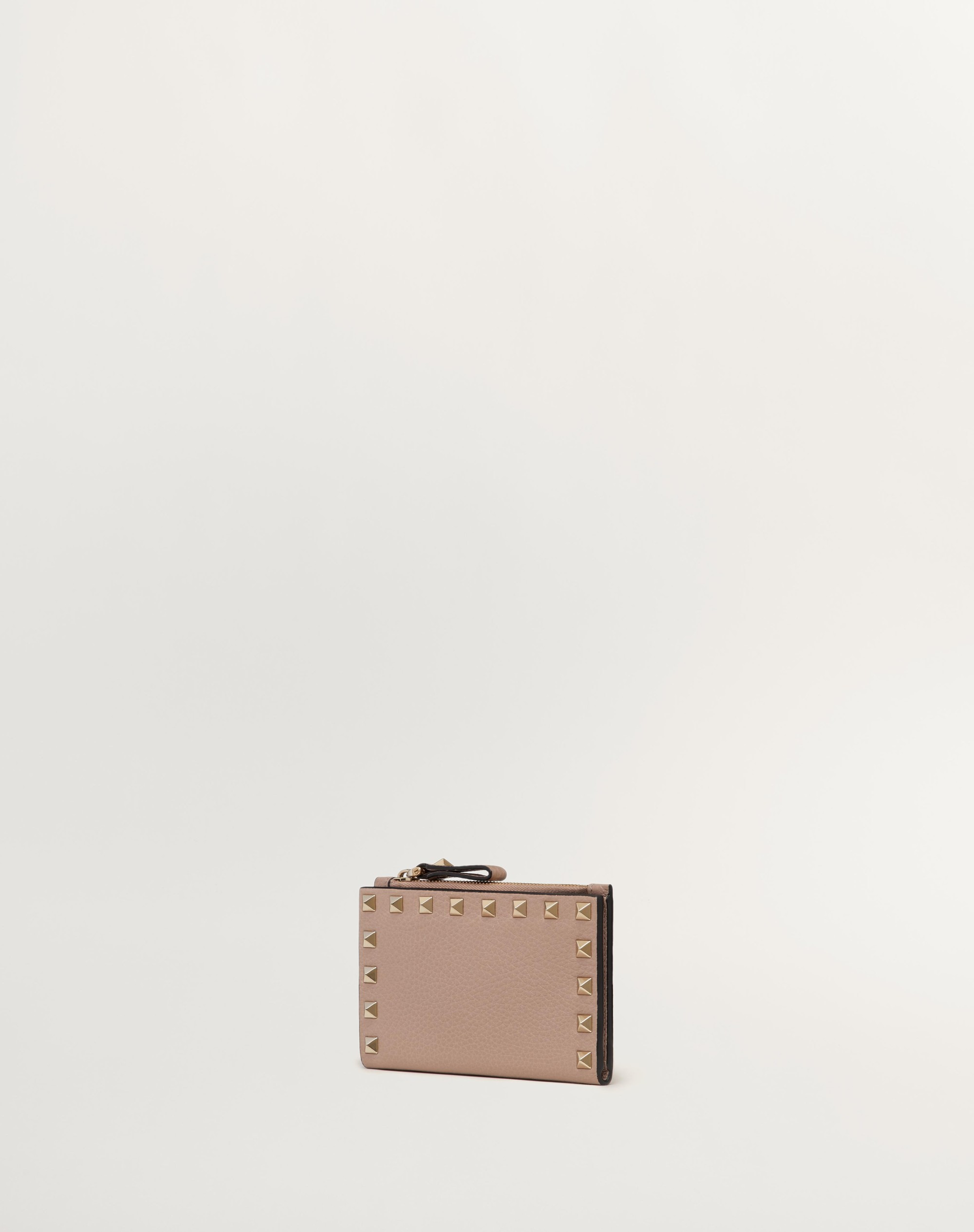 ROCKSTUD GRAINY CALFSKIN CARDHOLDER WITH ZIPPER - 4
