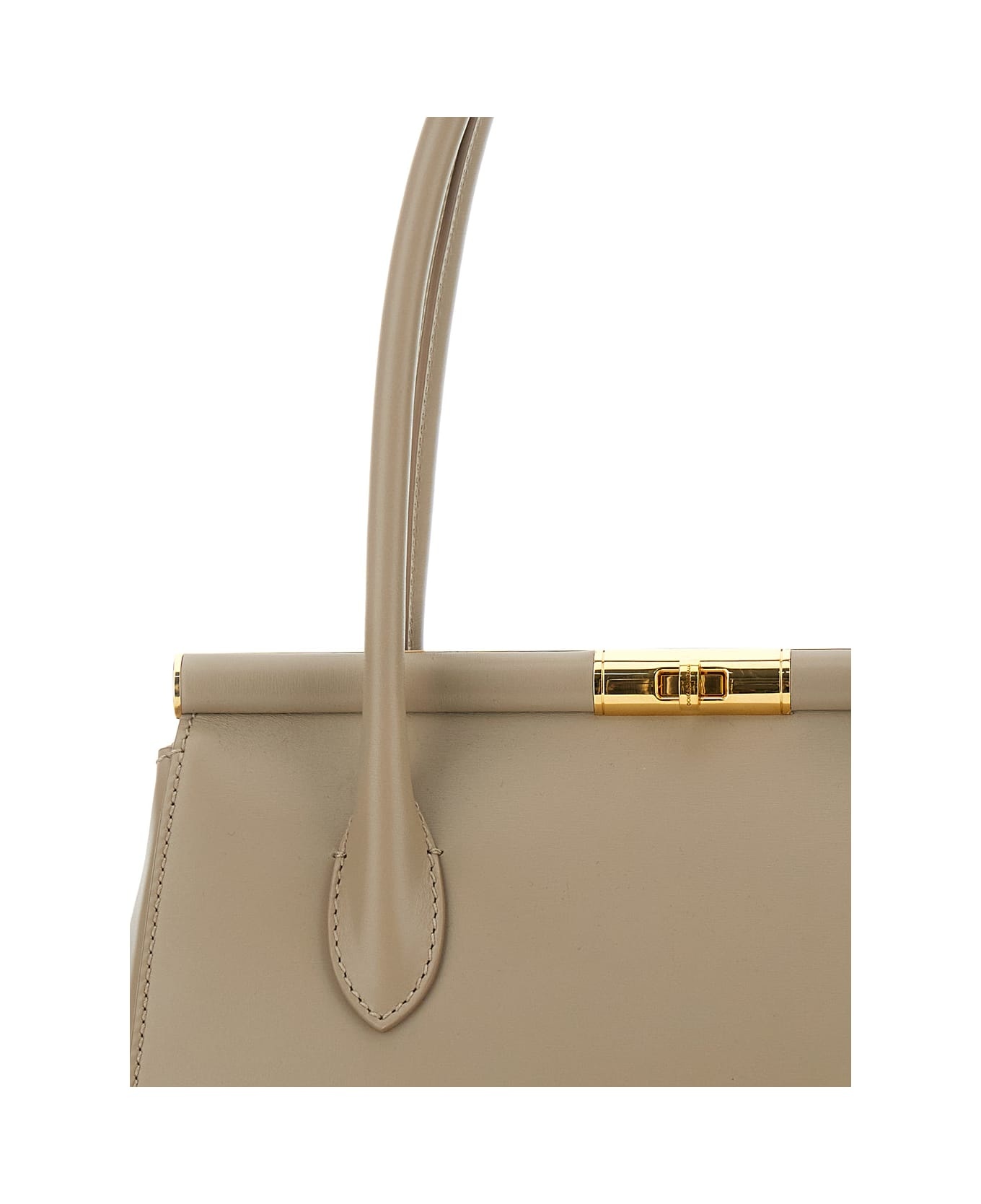 'marlene Medium' Beige Handbag With Padlock Detail In Leather Woman - 3