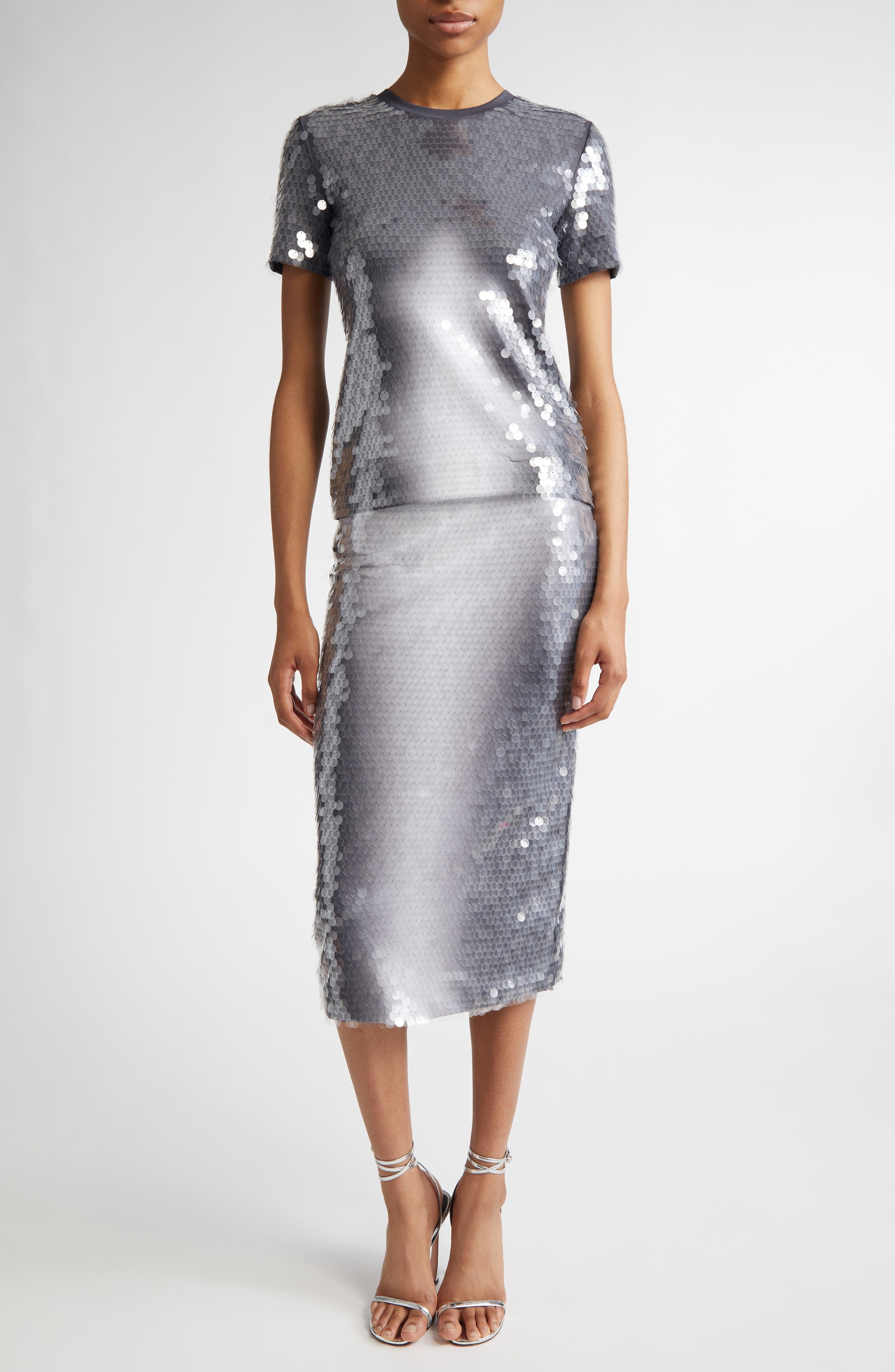 SPORTMAX Gradient Paillette Jersey Pencil Skirt in Shaded Black at Nordstrom - 2