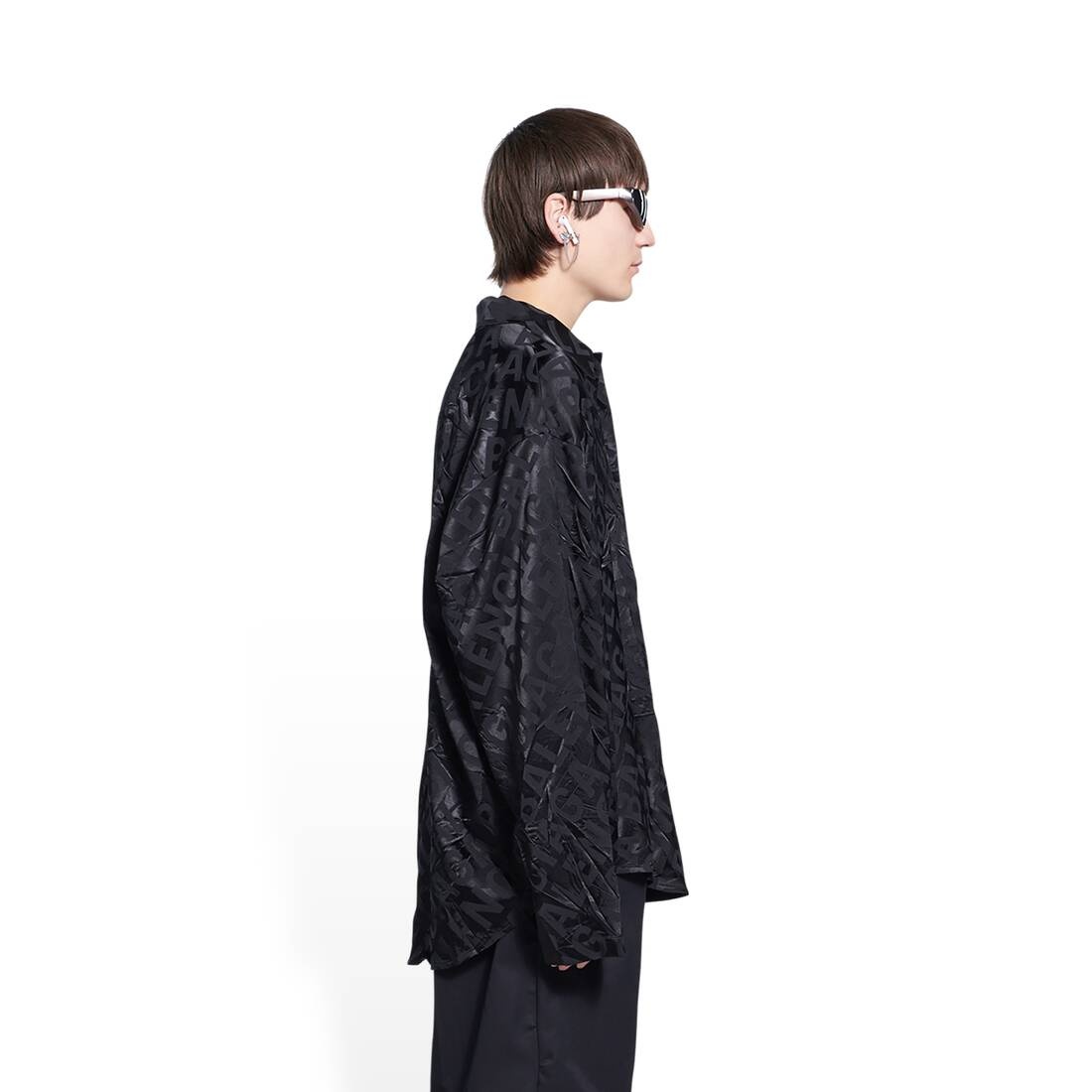 Men's Large Logo Minimal Shirt in Black - 3