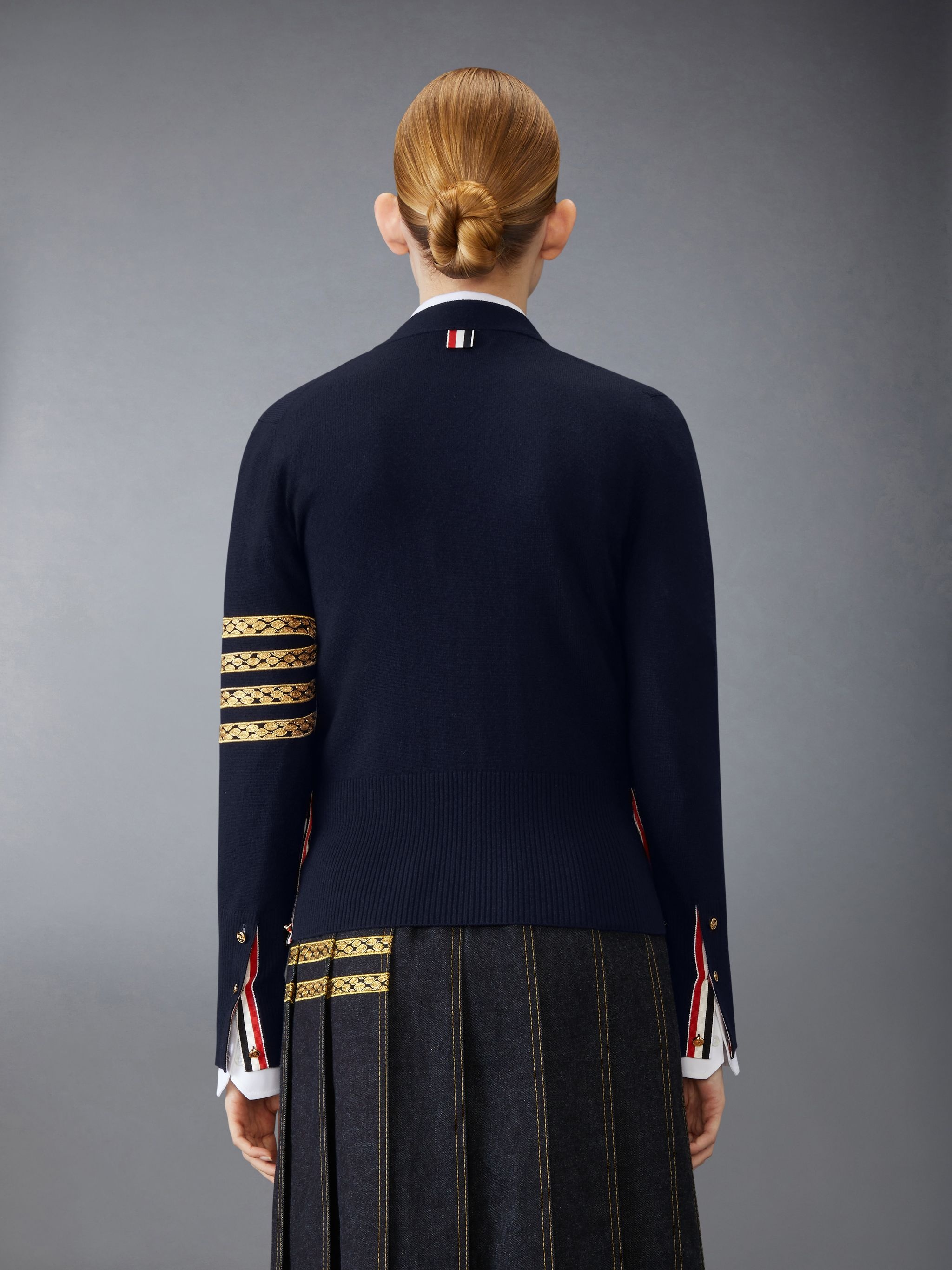 Thom Browne LUNAR NEW YEAR WOOL 4-BAR V NECK CARDIGAN