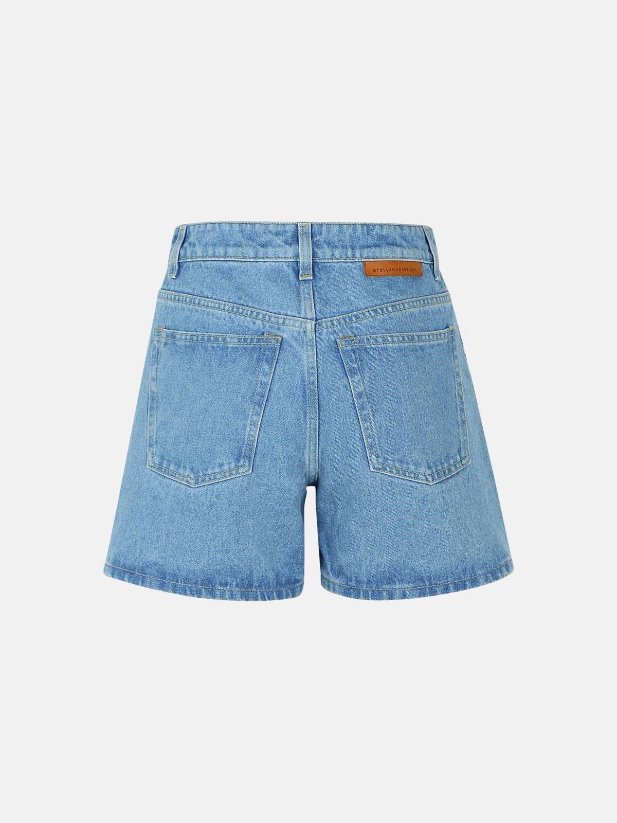 LIGHT BLUE DENIM SHORTS - 3