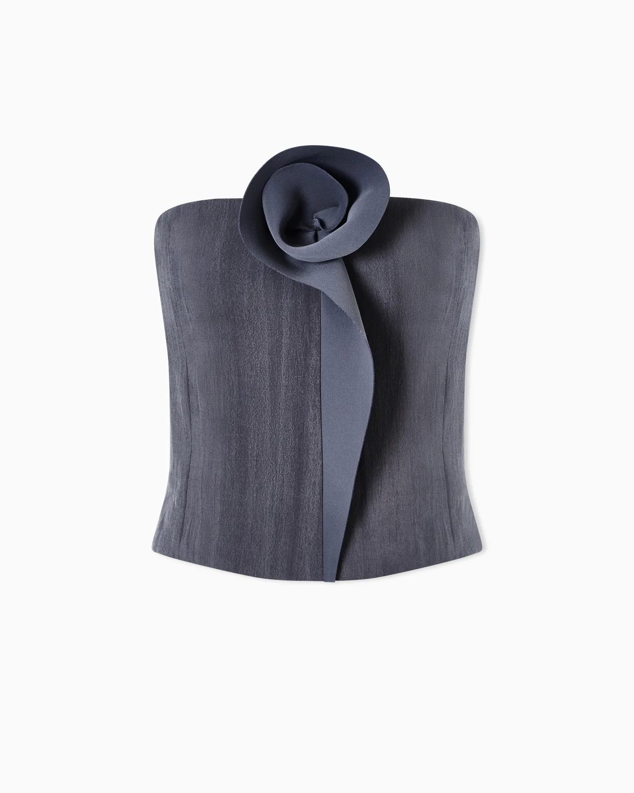 TECHNICAL SILK TOP WITH FLORAL DETAIL - 1