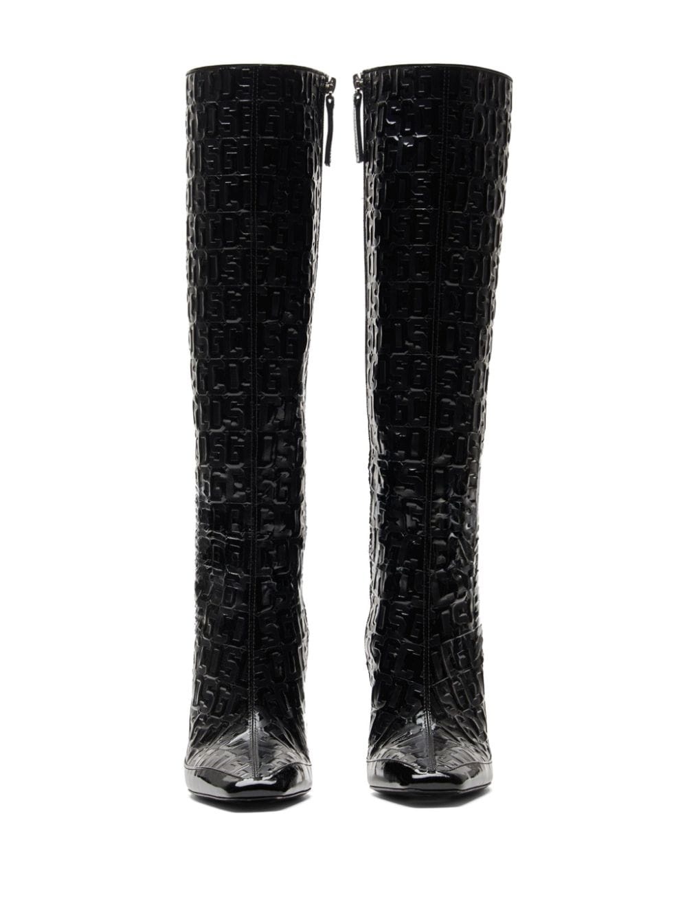 100mm monogram-pattern leather boots - 3