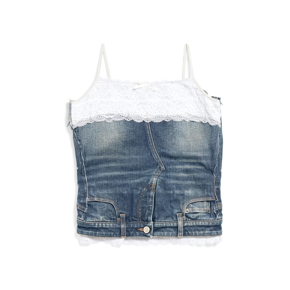 Women's Patched Tank Top in Dark Blue - 1