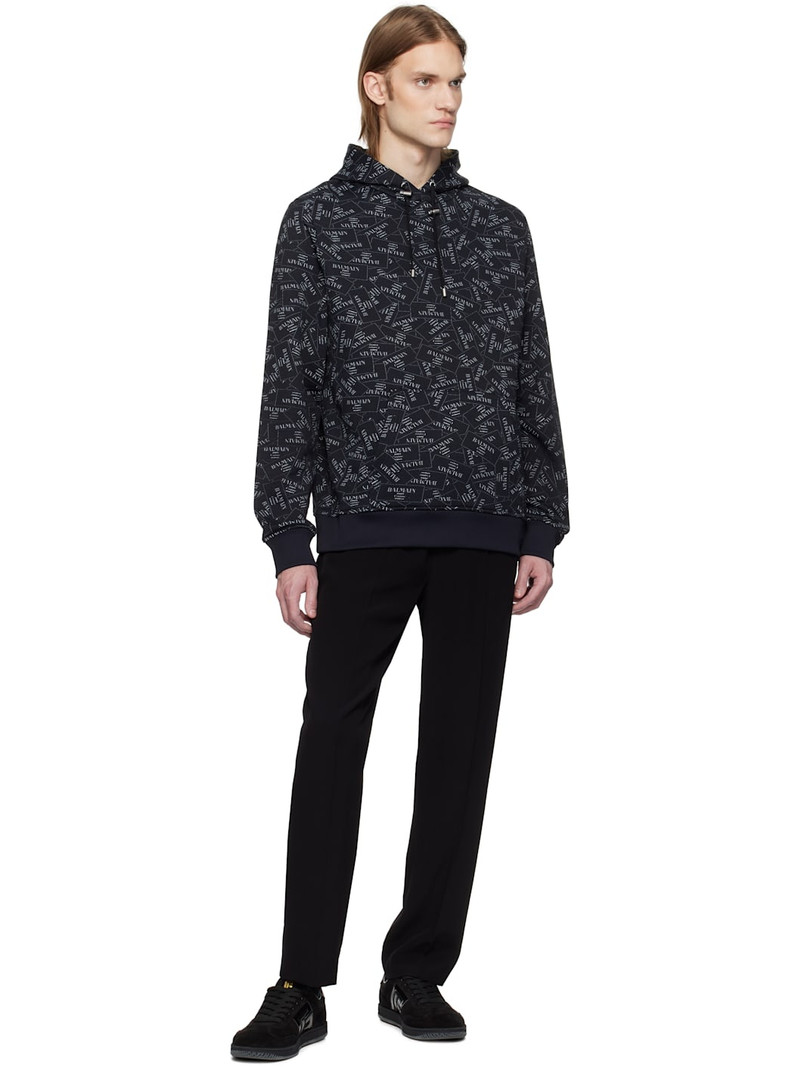 Balmain Black Crêpe Straight-Leg Trousers outlook