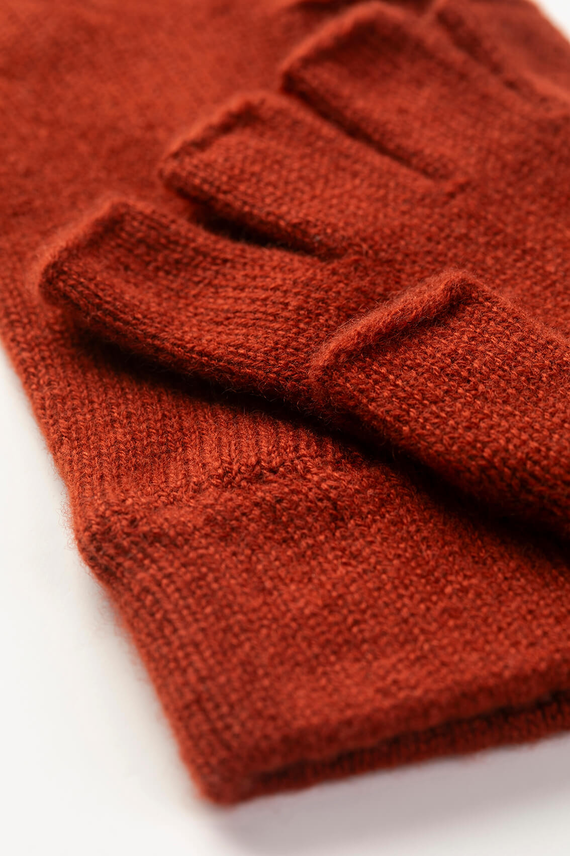 Fingerless Red Cashmere Gloves - 2