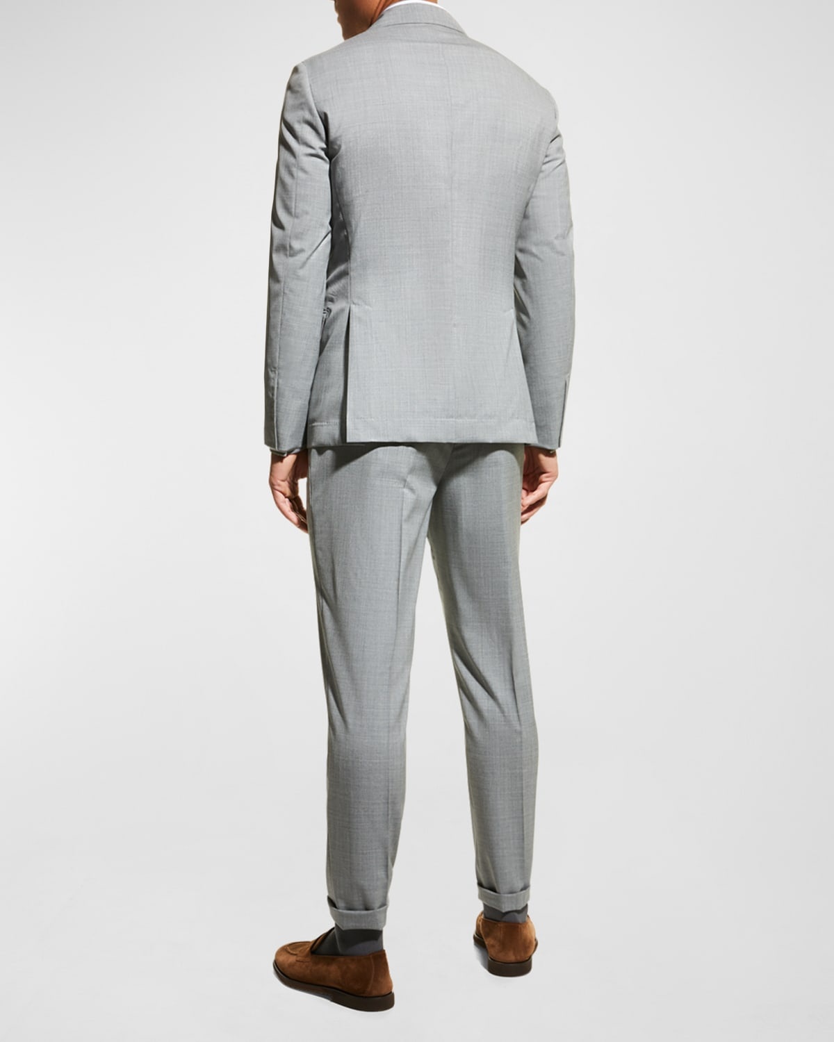Men's Wool Three-Button Two-Piece Suit - 4