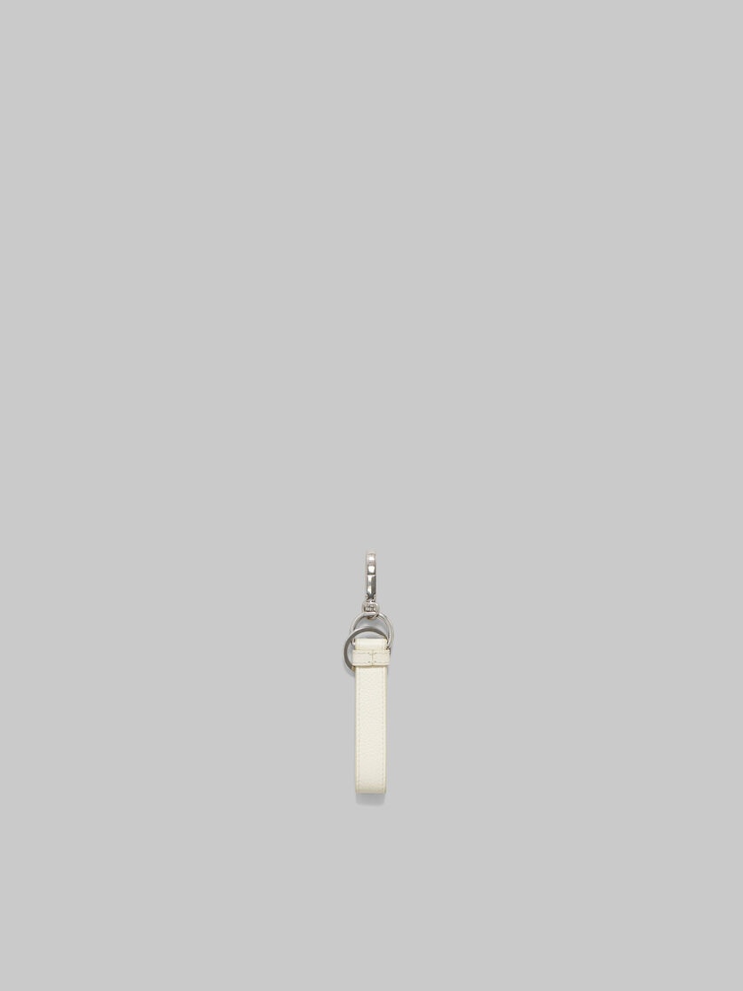 WHITE LEATHER KEYRING WITH MARNI MENDING - 3