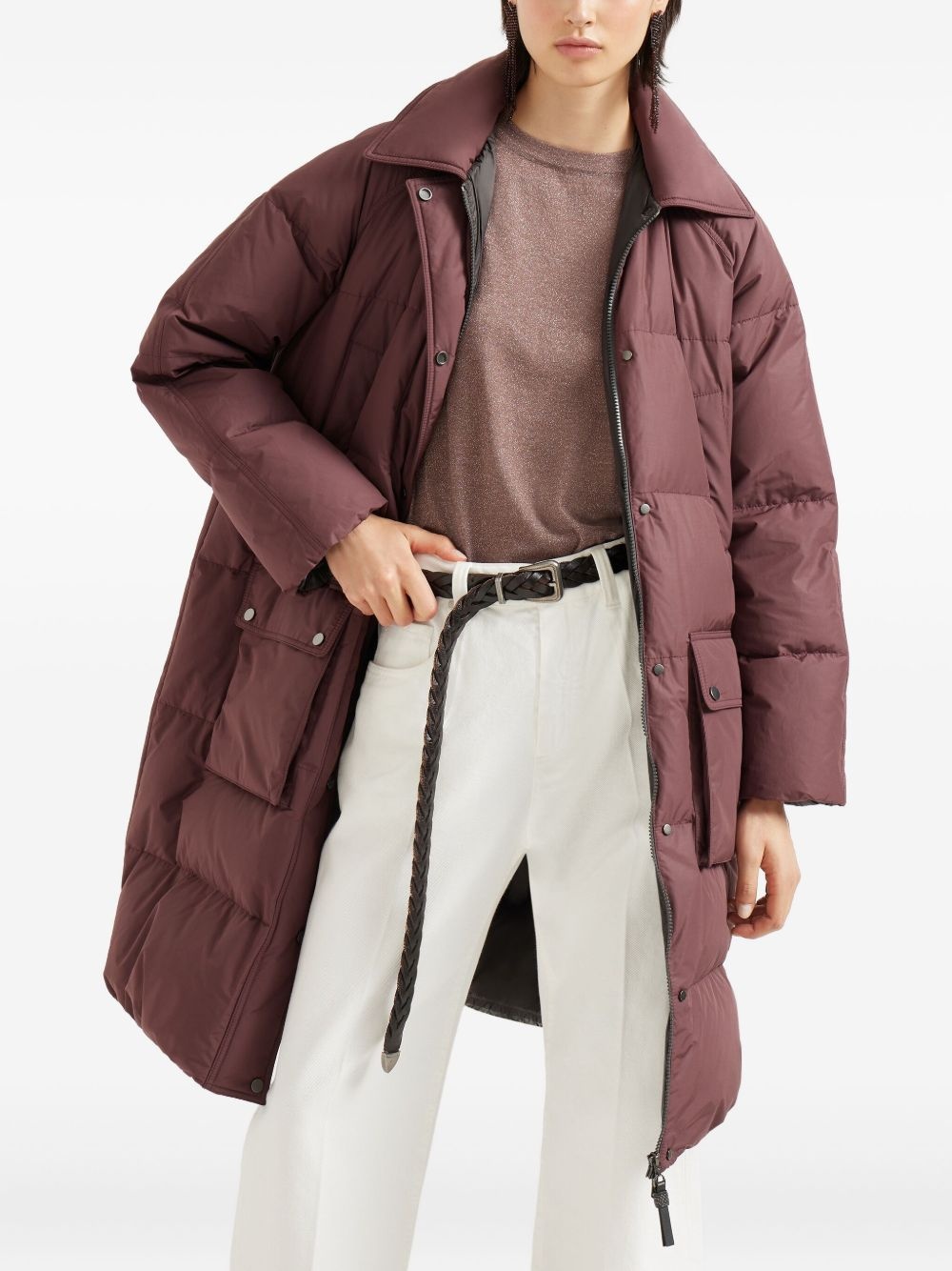 hooded quilted coat - 3