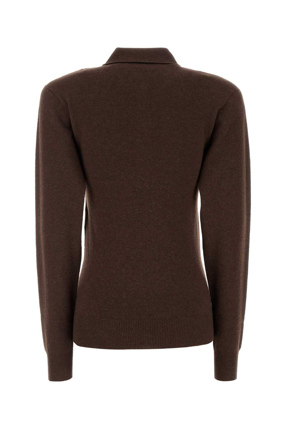 Stella Mccartney Women Brown Cashmere Blend Polo Shirt - 2