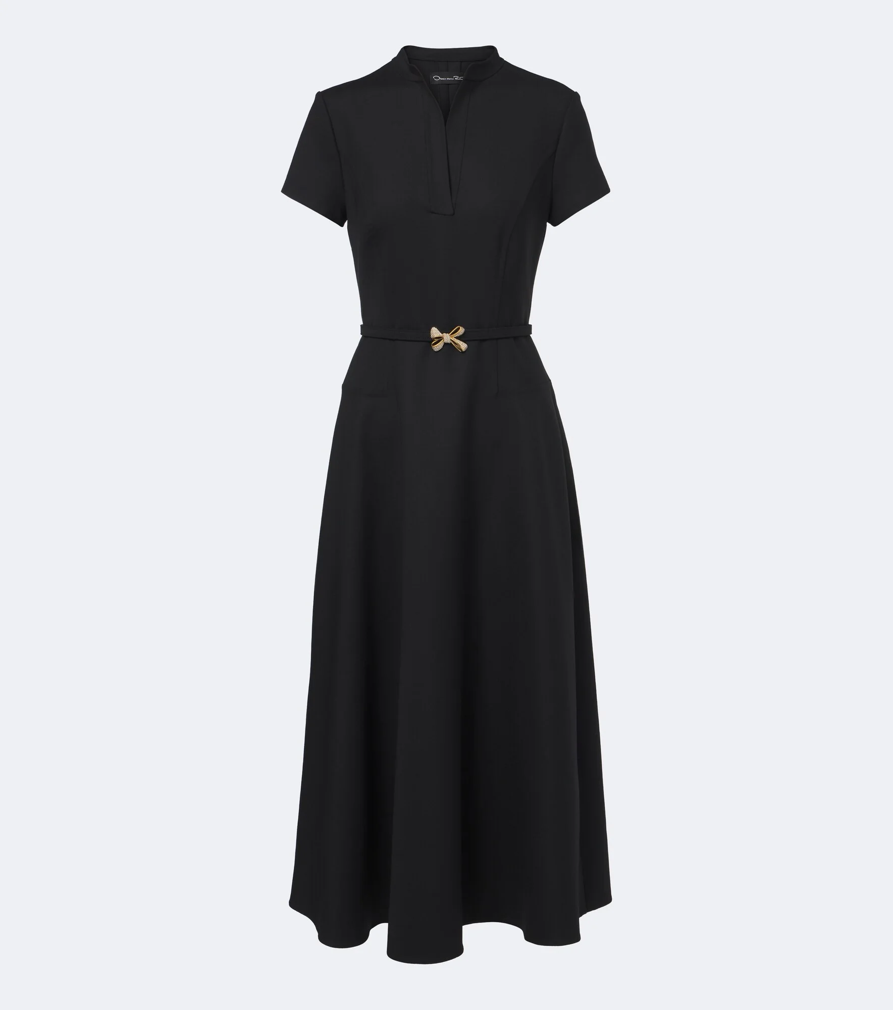 Belted embellished wool-blend midi dress - 1