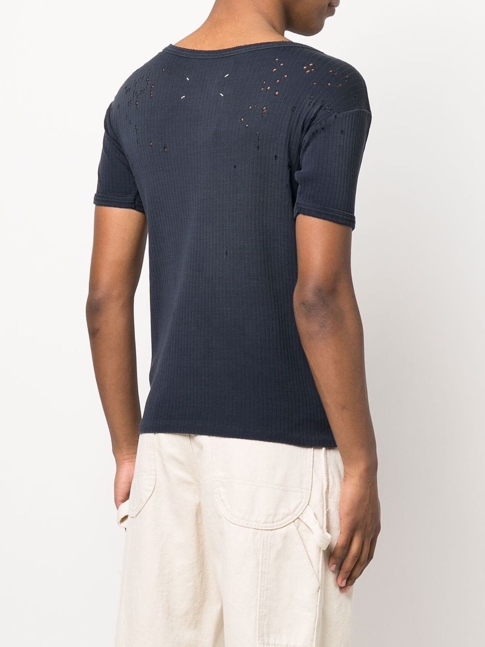 perforated four-stitch T-shirt - 4