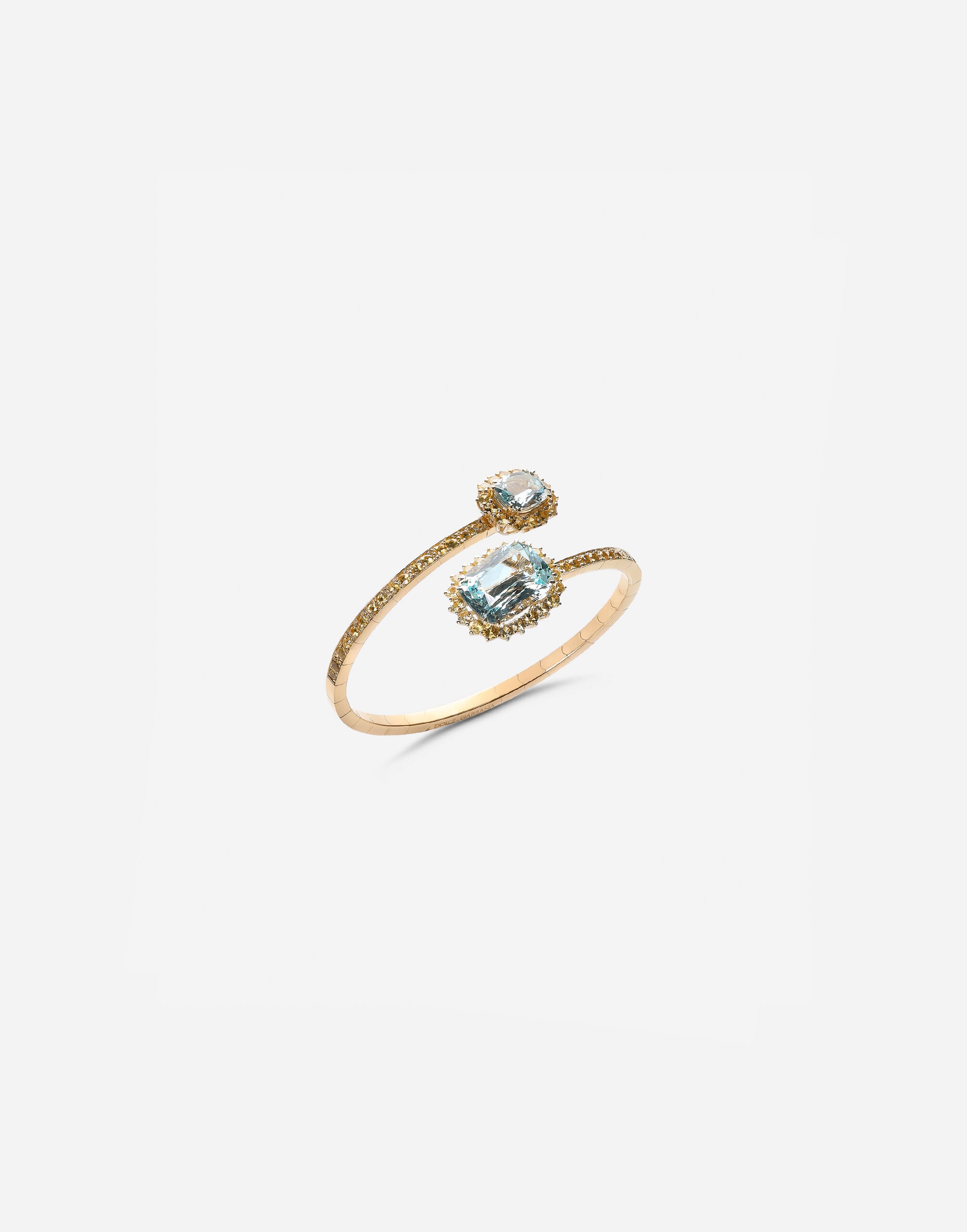 Heritage yellow gold bracelet with acquamarine and yellow sapphire - 2