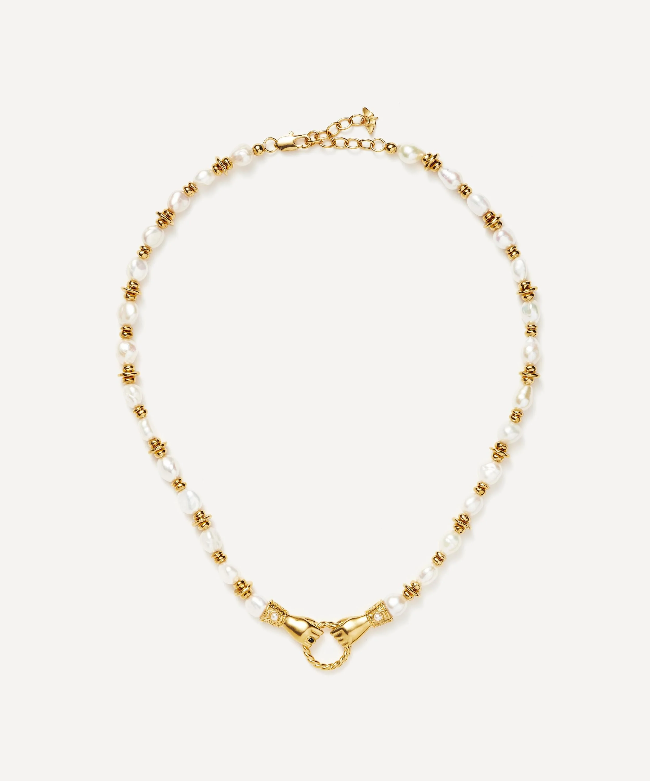 18ct Gold-Plated Harris Reed In Good Hands Chunky Beaded Gemstone Necklace - 1