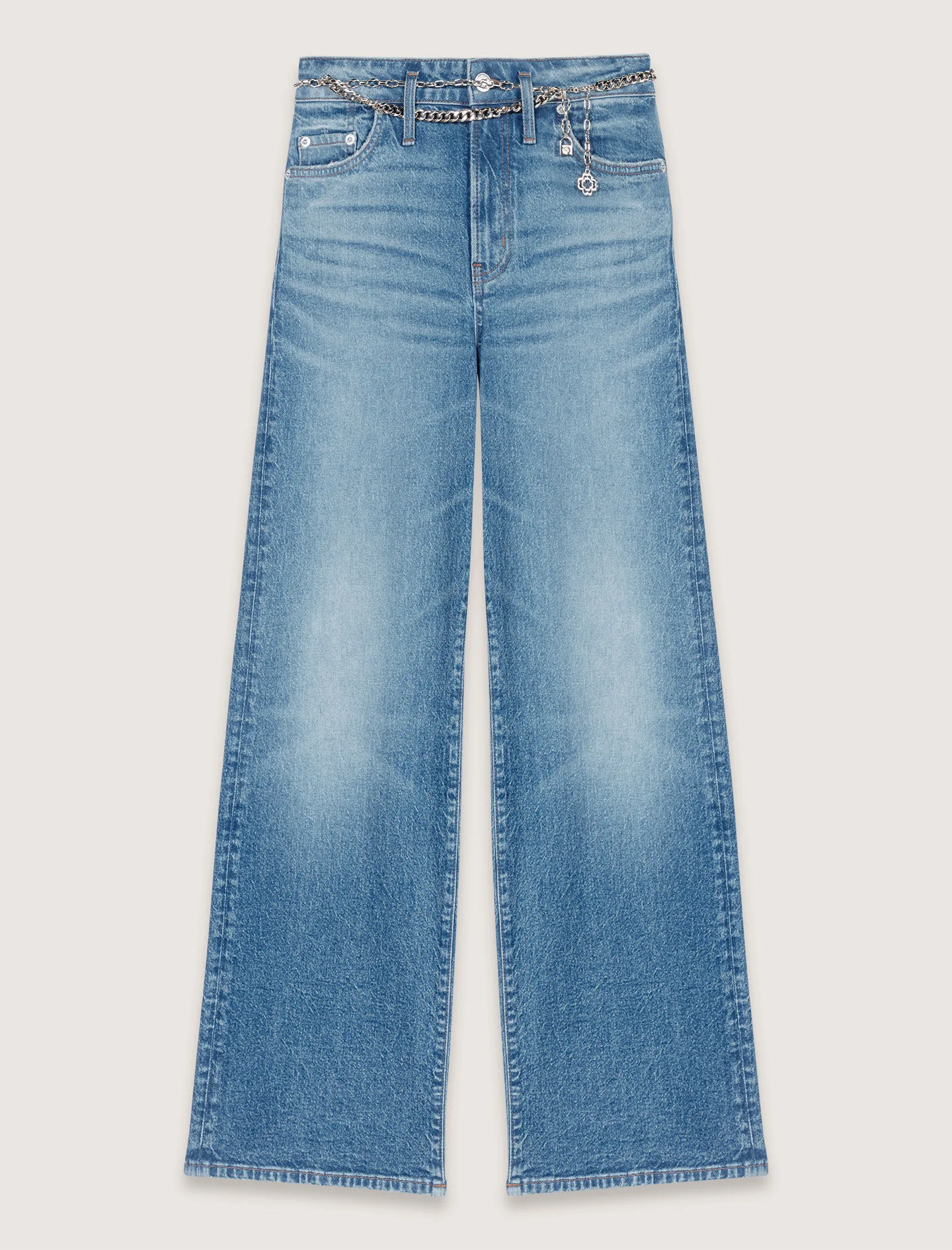 Jeans with chain-link belt - 1