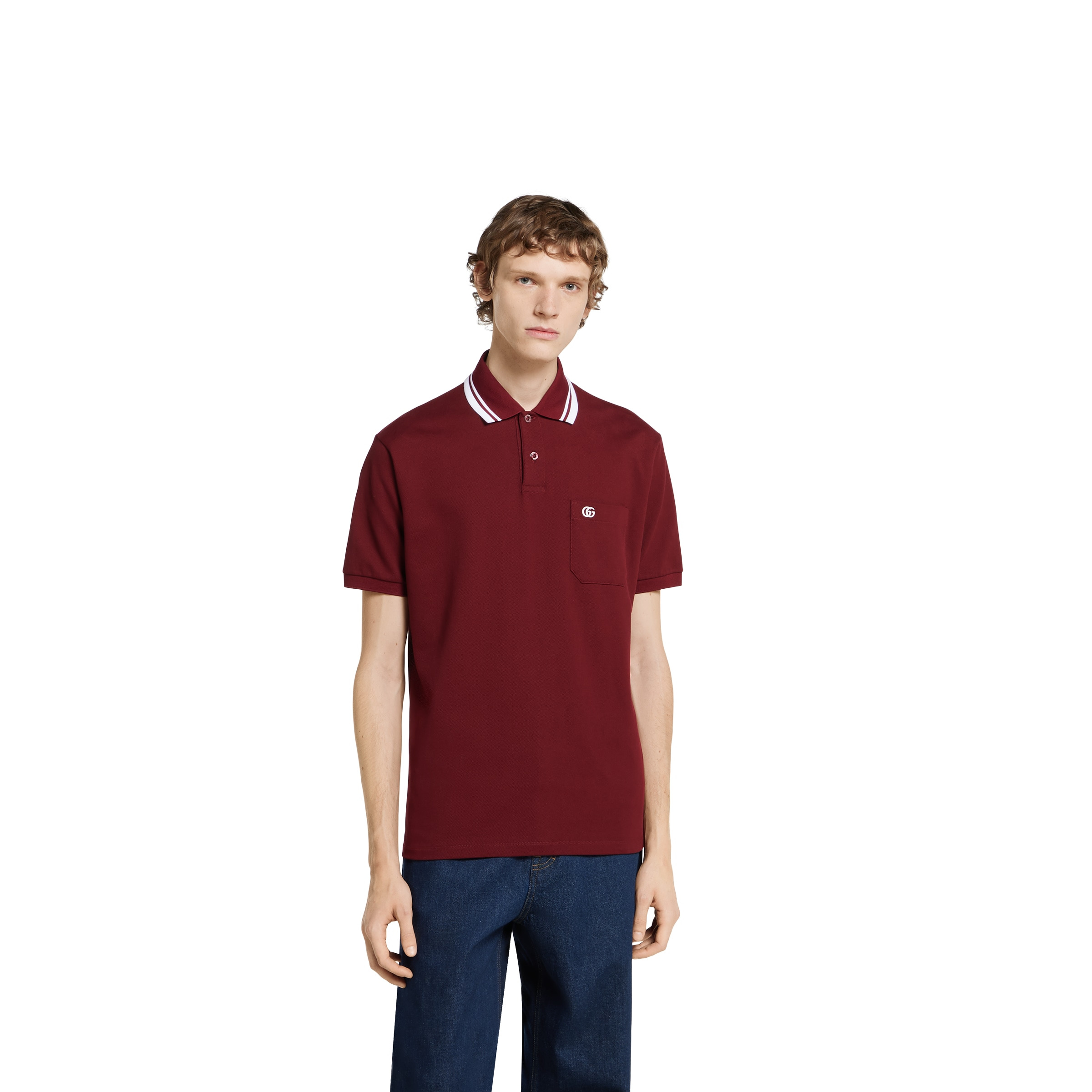 Cotton piquet polo shirt with embroidery - 3