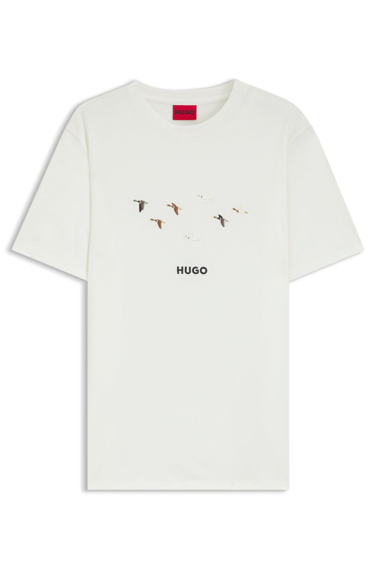 COTTON JERSEY T-SHIRT WITH CURVED EMBROIDERED LOGO - 1