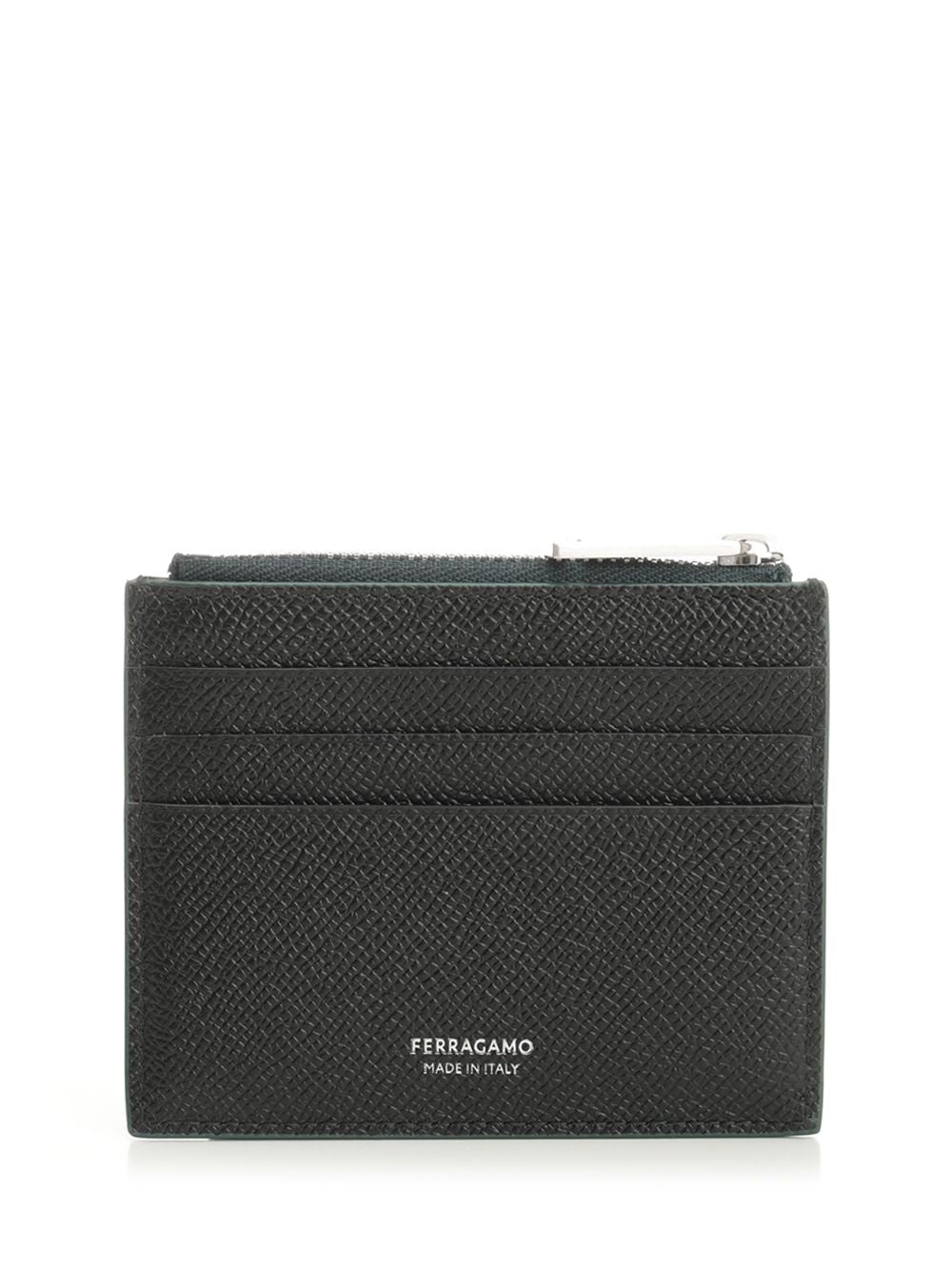 Micro Gancio Zip Square Card Case Wallets Green - 3