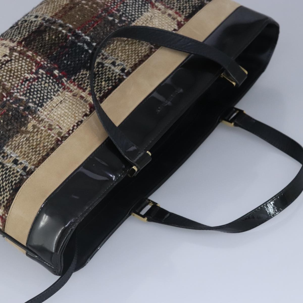 Burberry Hand Bag Wool Beige Gold - 6
