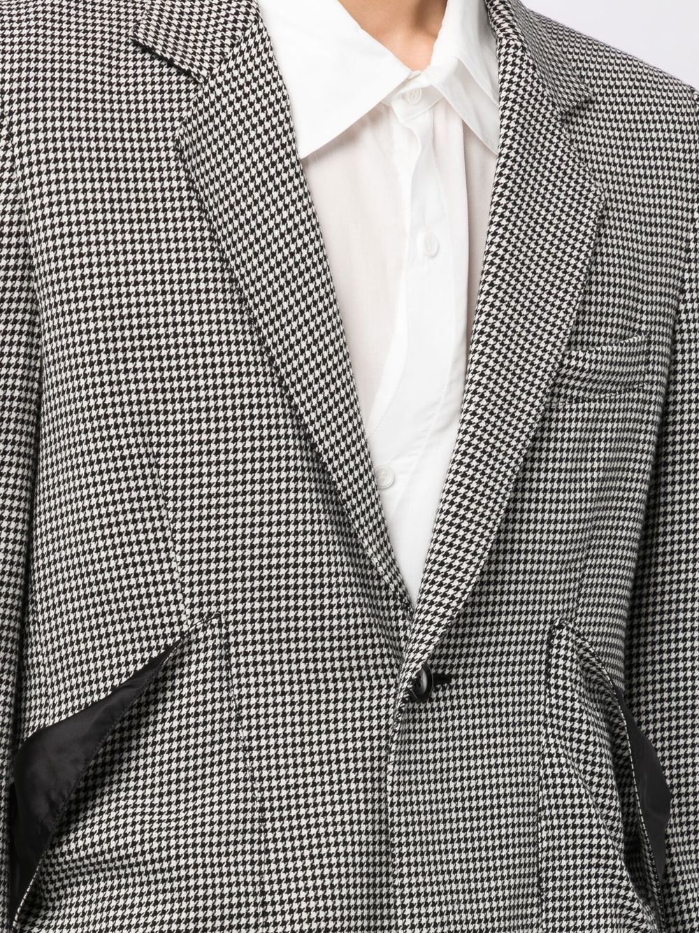 raw-cut asymmetric houndstooth blazer - 4