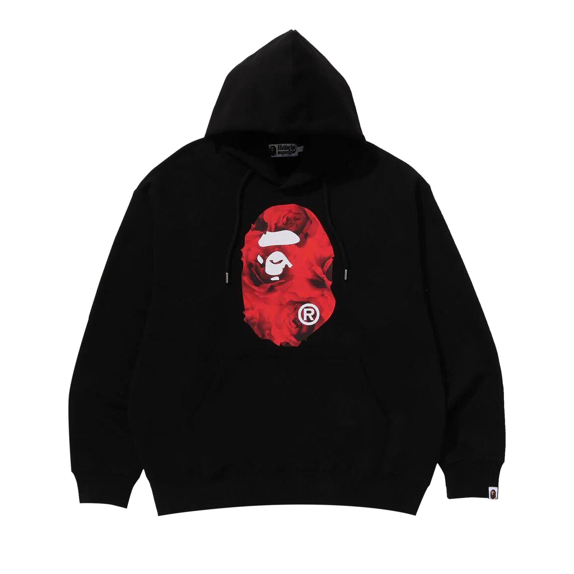 BAPE Floral Solid Camo Ape Head Relaxed Fit Pullover Hoodie 'Black' - 1