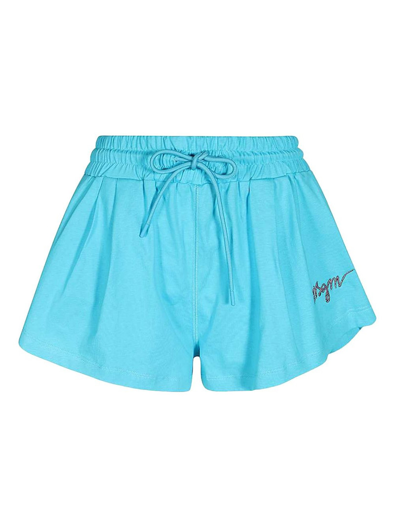 elasticated-waistband embroidered-logo shorts 1
