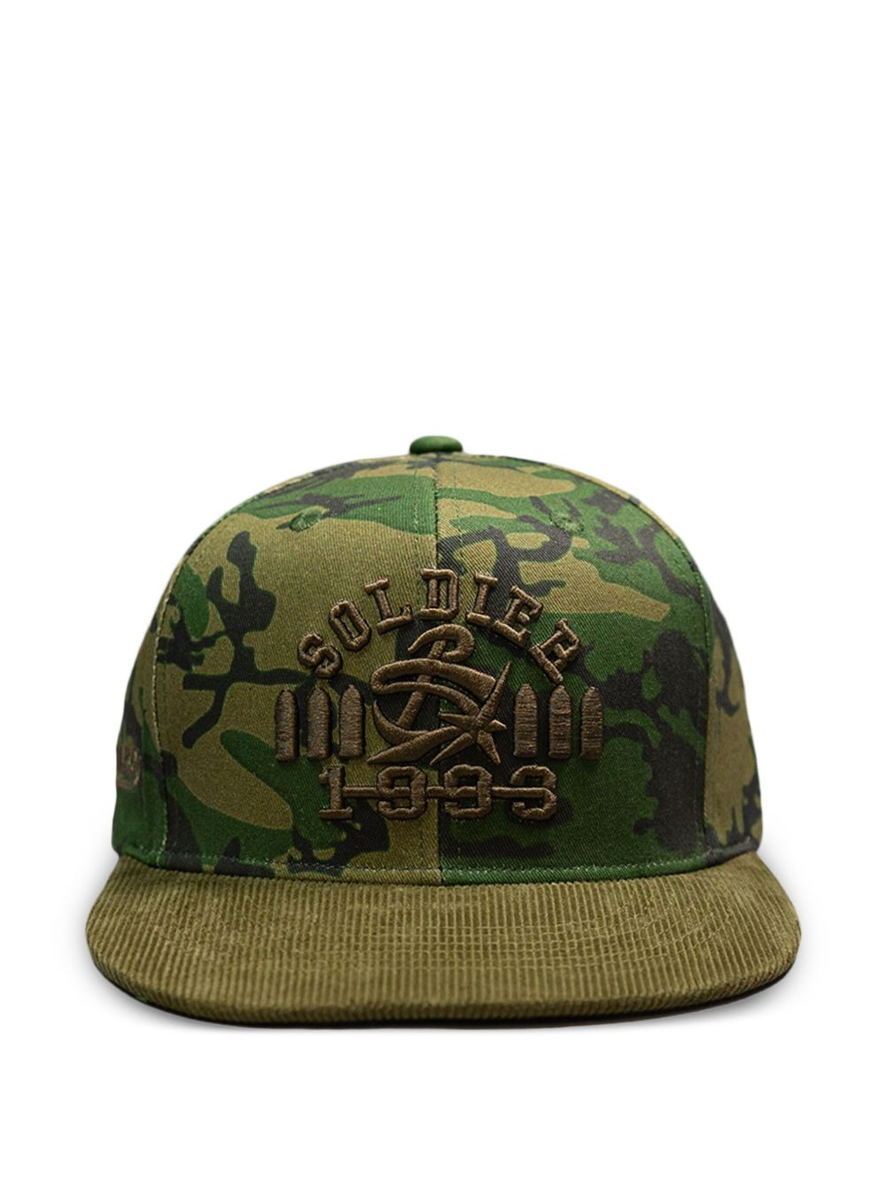 camouflage-print corduroy baseball cap - 1