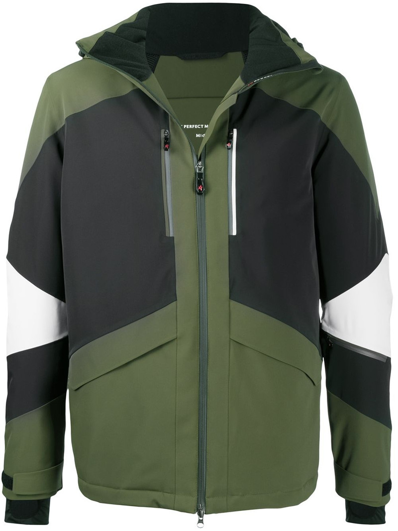 colour-block panelled hooded jacket 1